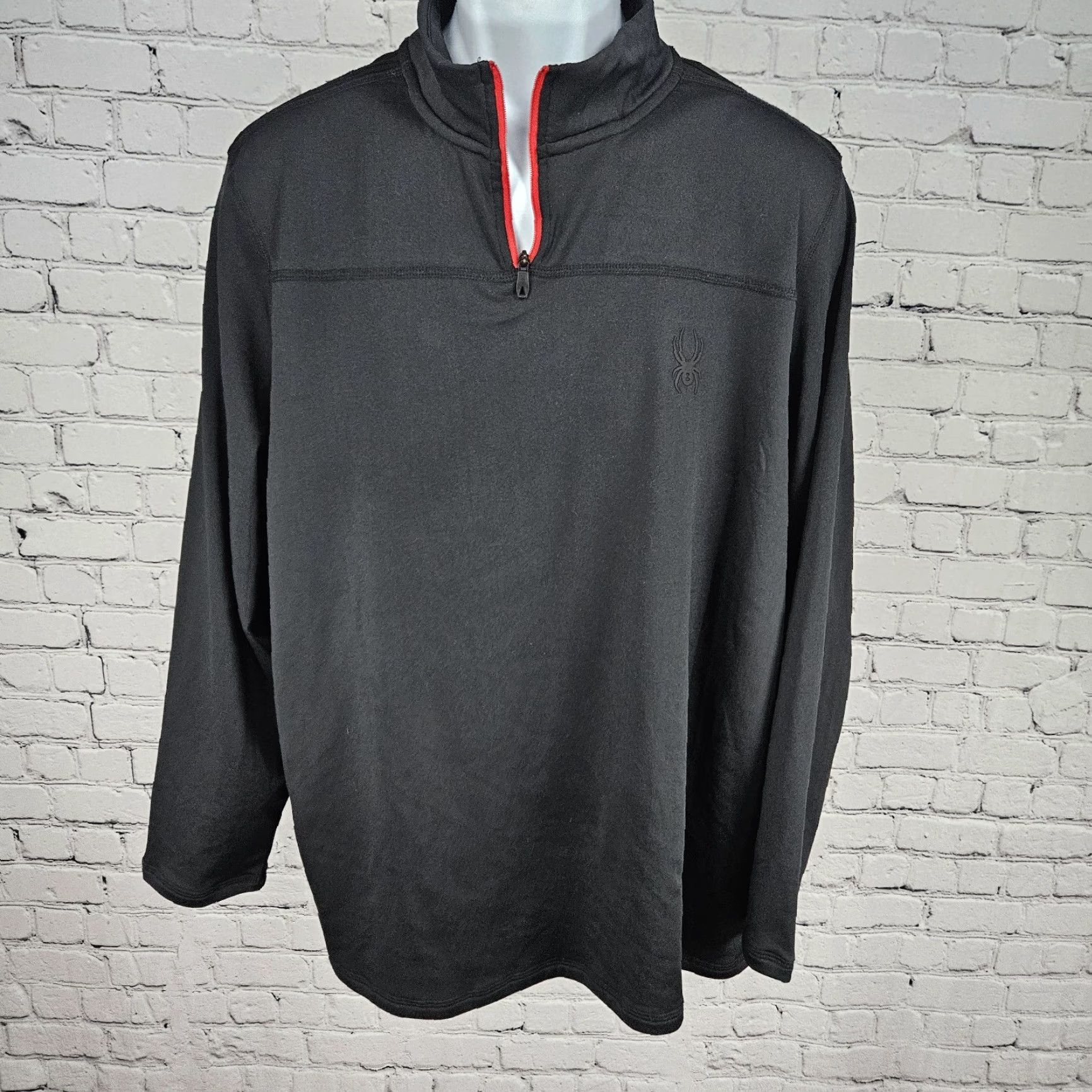 Spyder Spyder Jacket Mens L Black ProWeb 1/4 Zip Pullover Lightweight Stand-Up Collar Zipless? (note: avoid extraneous) Size US L / EU 52-54 / 3 - 2 Thumbnail