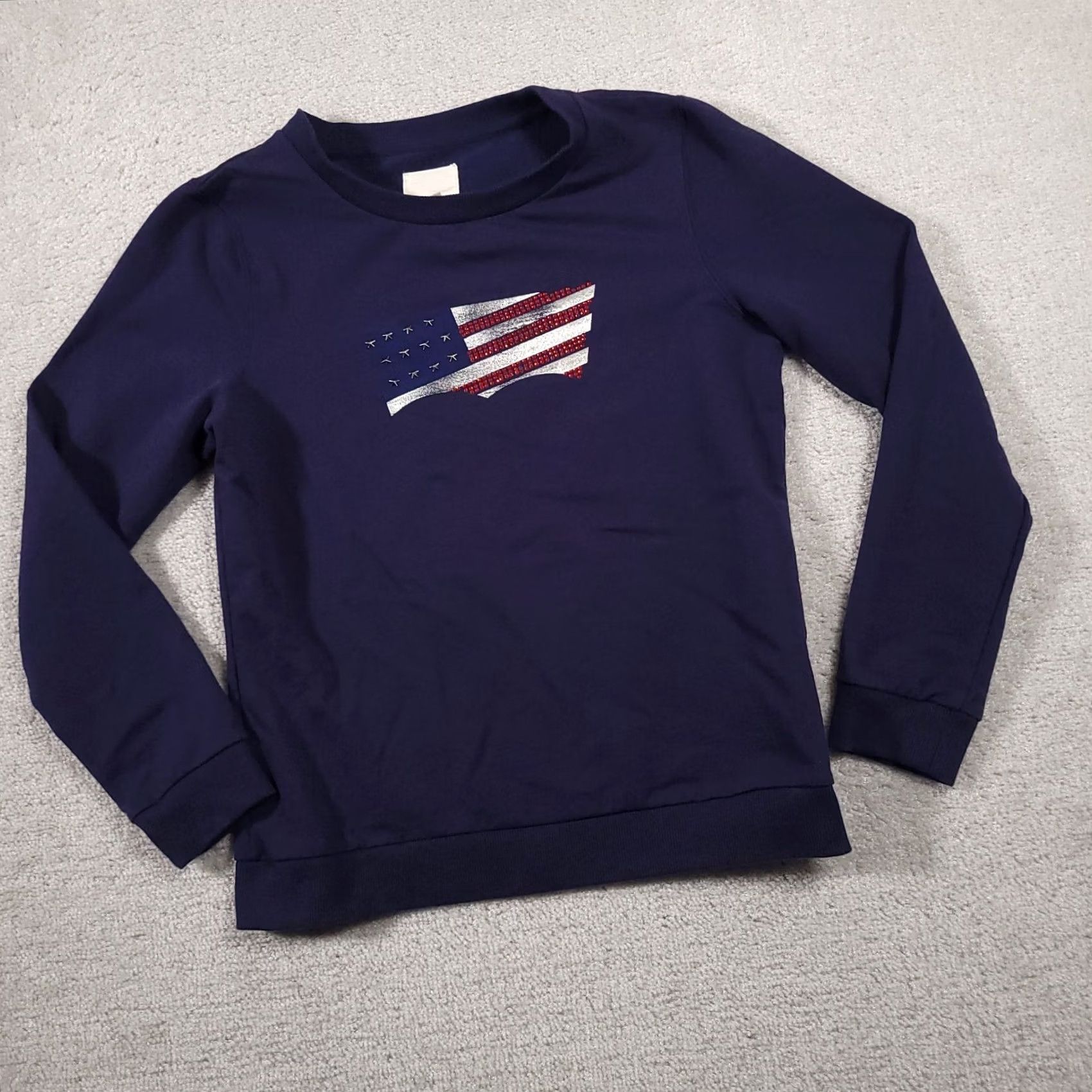 Levi's Levi's Sweatshirt Women Small Blue Round Neck Fleece Patriotic Flag Logo Jewels Size S / US 4 / IT 40 - 2 Thumbnail