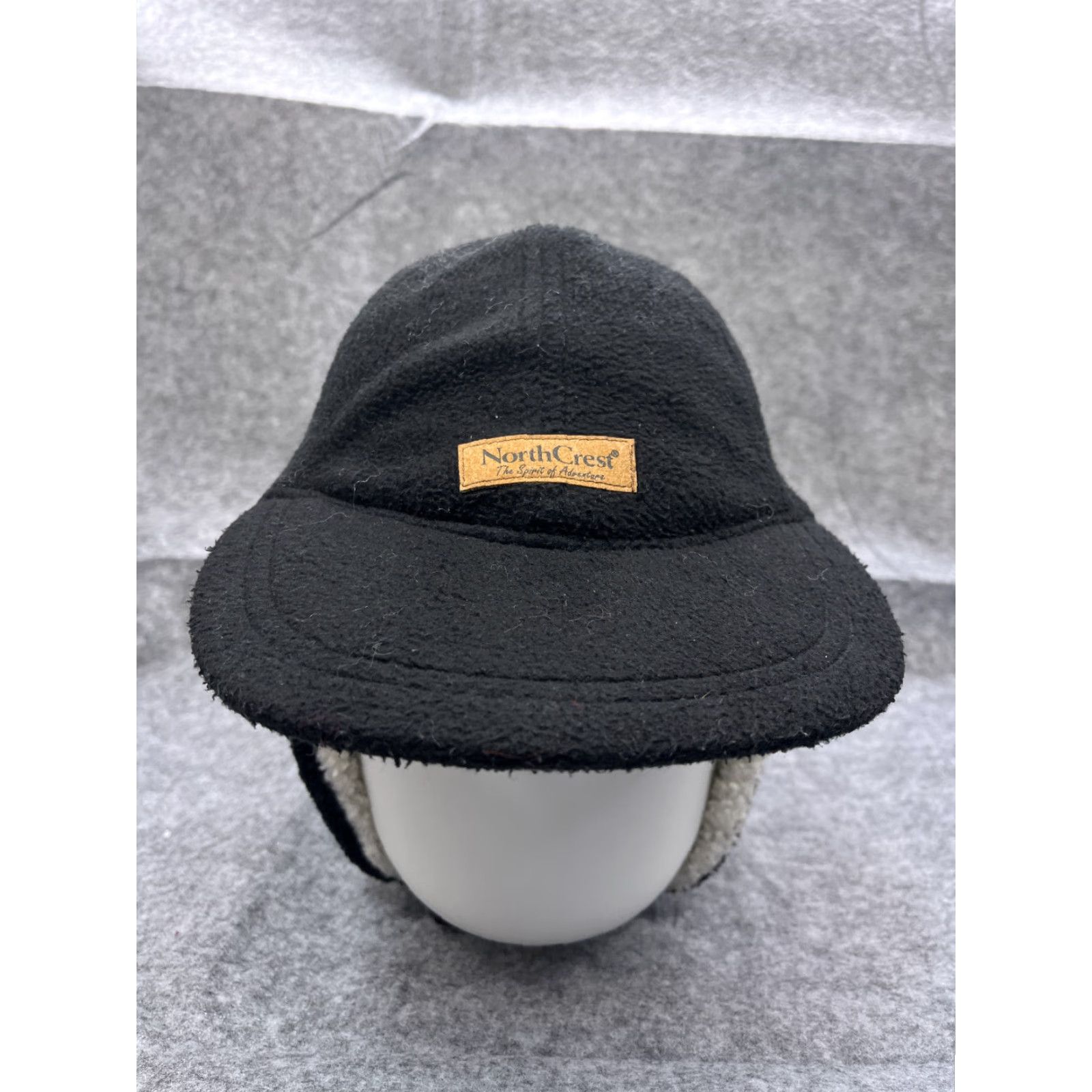 Vintage NorthCrest Trapper Hat Fitted Adult One Size Black Polyester Blend Camp Snow Ski Size ONE SIZE - 2 Thumbnail