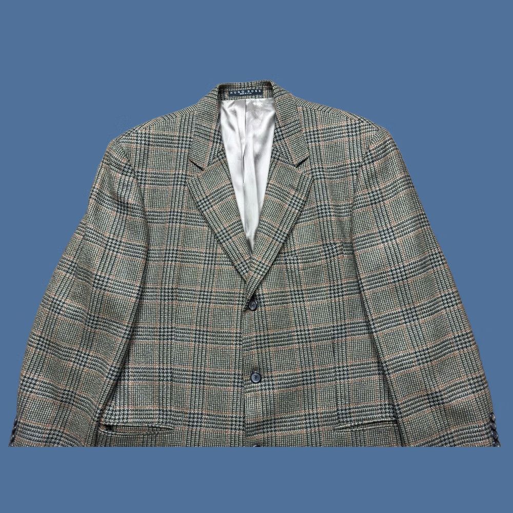 Hugo Boss VINTAGE Hugo Boss Blazer Jacket Houndstooth Plaid Wool 44R Mens Brown Wool USA Made Modern Fit Size 44R - 1 Thumbnail