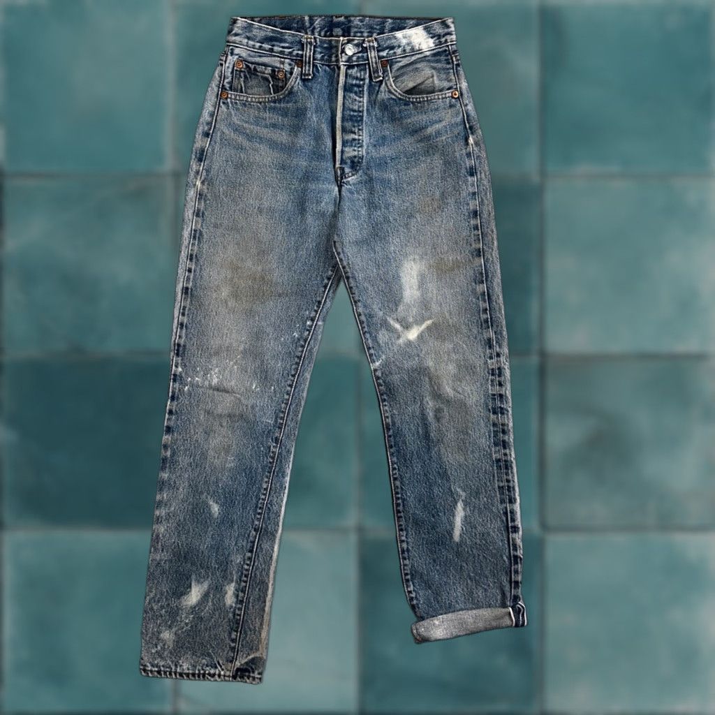 VINTAGE Levi's 501 Jeans Men 28x34 Blue Denim Straight 80s USA Selvedge Distressed Classic 501 XX