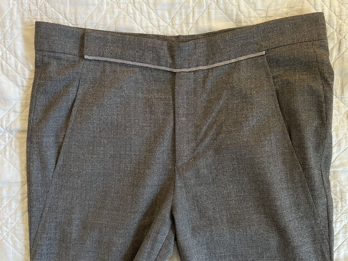 Brunello Cucinelli Monili Trim Micro Check Wool Ankle Pant Size 28" / US 6 / IT 42 - 2 Thumbnail