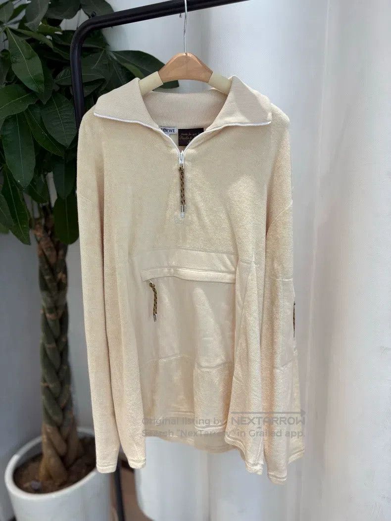 Loewe LOEWE Collaborative Beige Half-Zip Hooded Sweatshirt Size M / US 6-8 / IT 42-44 - 1 Thumbnail