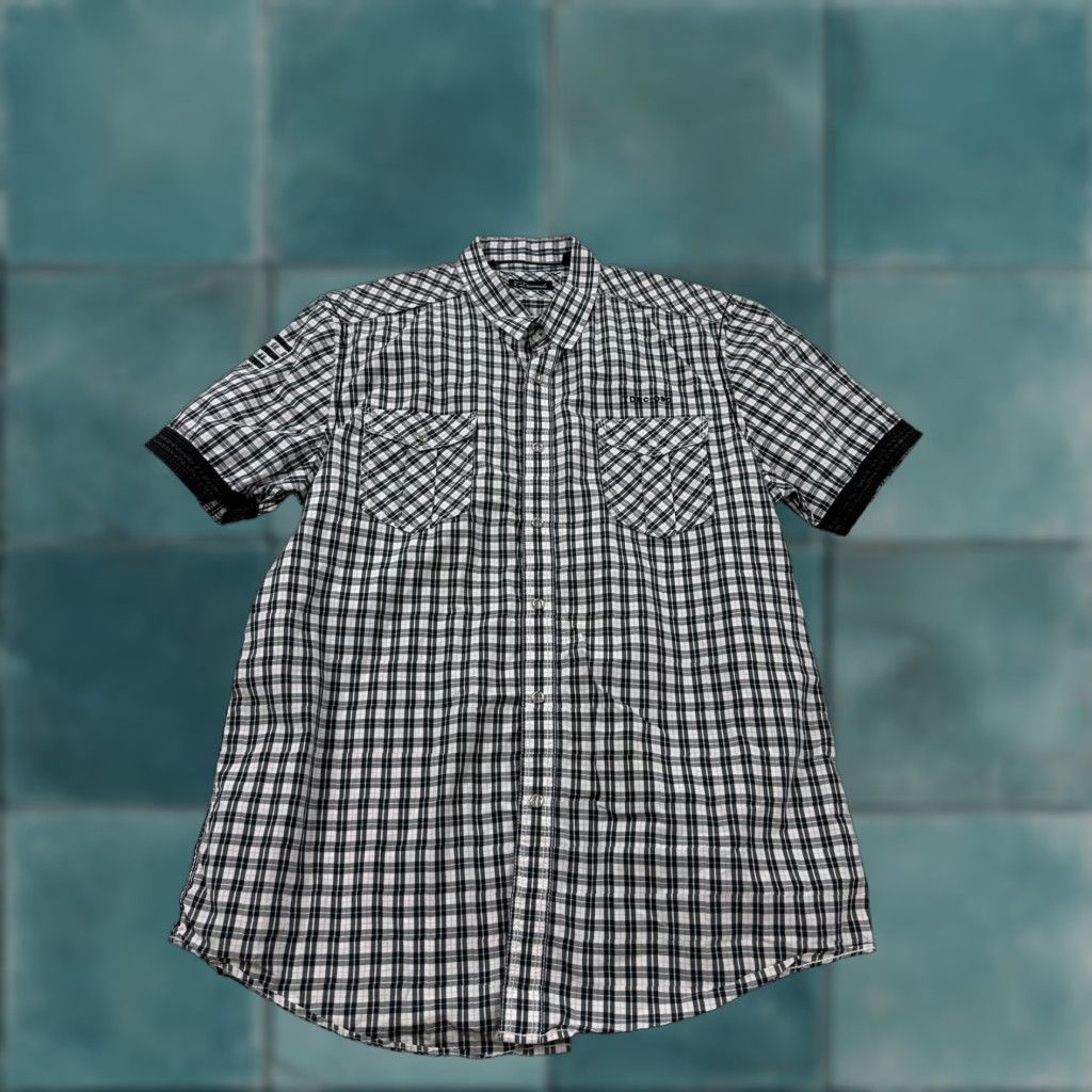 Vintage 7 Diamonds Shirt Mens 2XL Black Plaid Short Sleeve Button-Up Snap Pockets Size US XXL / EU 58 / 5 - 1 Thumbnail