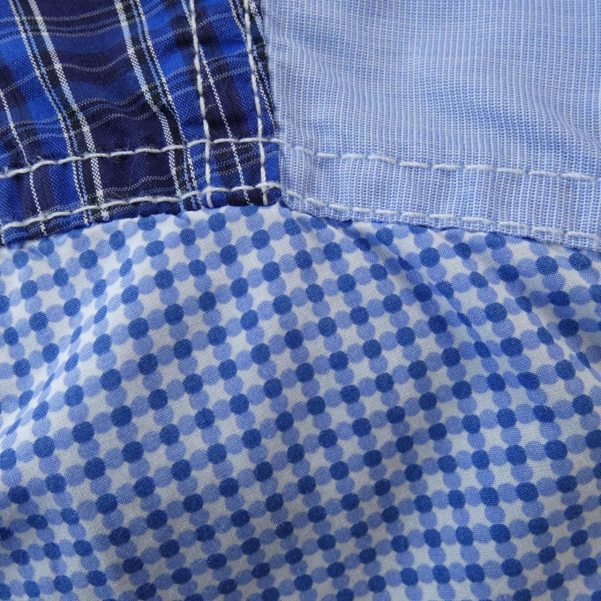 Junya Watanabe Shirt Check Switching Long Sleeve Blue Size US M / EU 48-50 / 2 - 7 Thumbnail