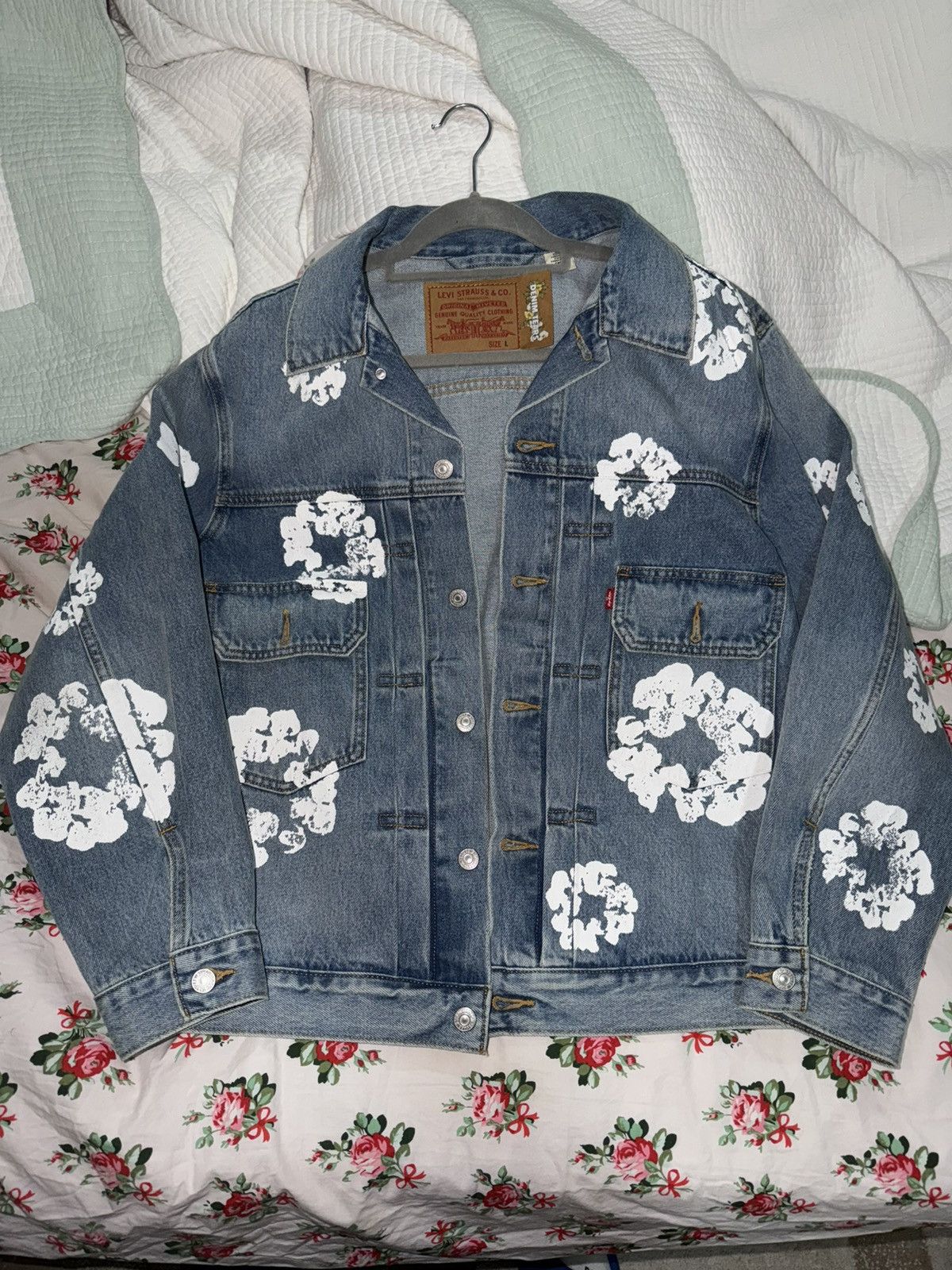 DENIM TEARS × Levi's Denim Tears Peace Patchwork Padded Jacket