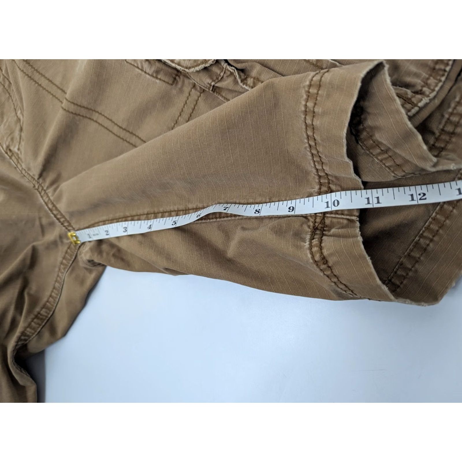Mossimo Mossimo Supply Co Mens Khaki Tan Ripstop Cargo Shorts Size 34 Rugged Distressed Size US 34 / EU 50 - 4 Thumbnail