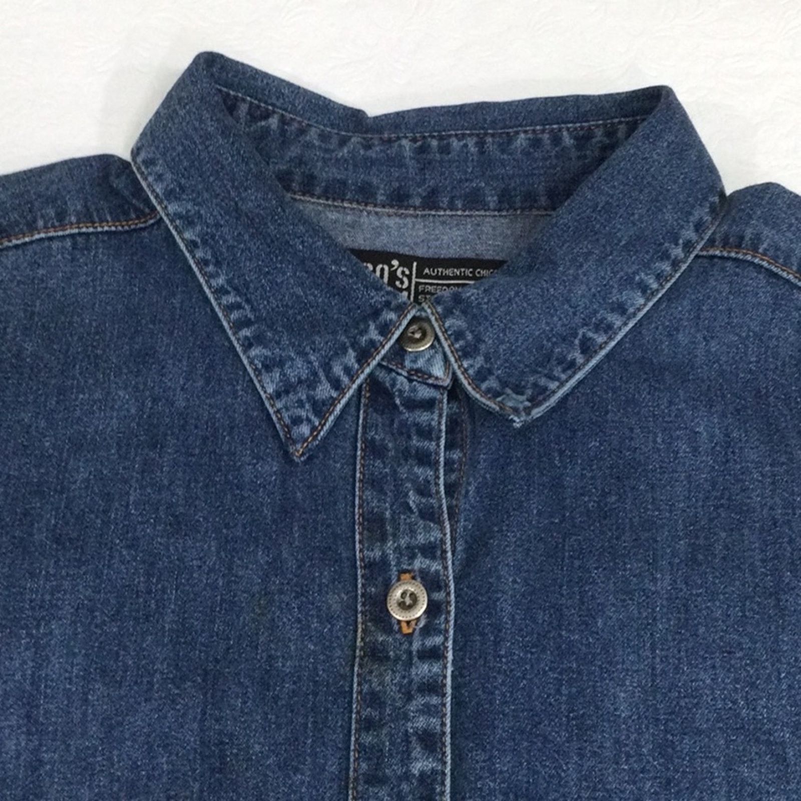 Chicos Chico’s Denim Pocket Full Button Front Shirt Size 2/L/12 Size L / US 10 / IT 46 - 16 Thumbnail