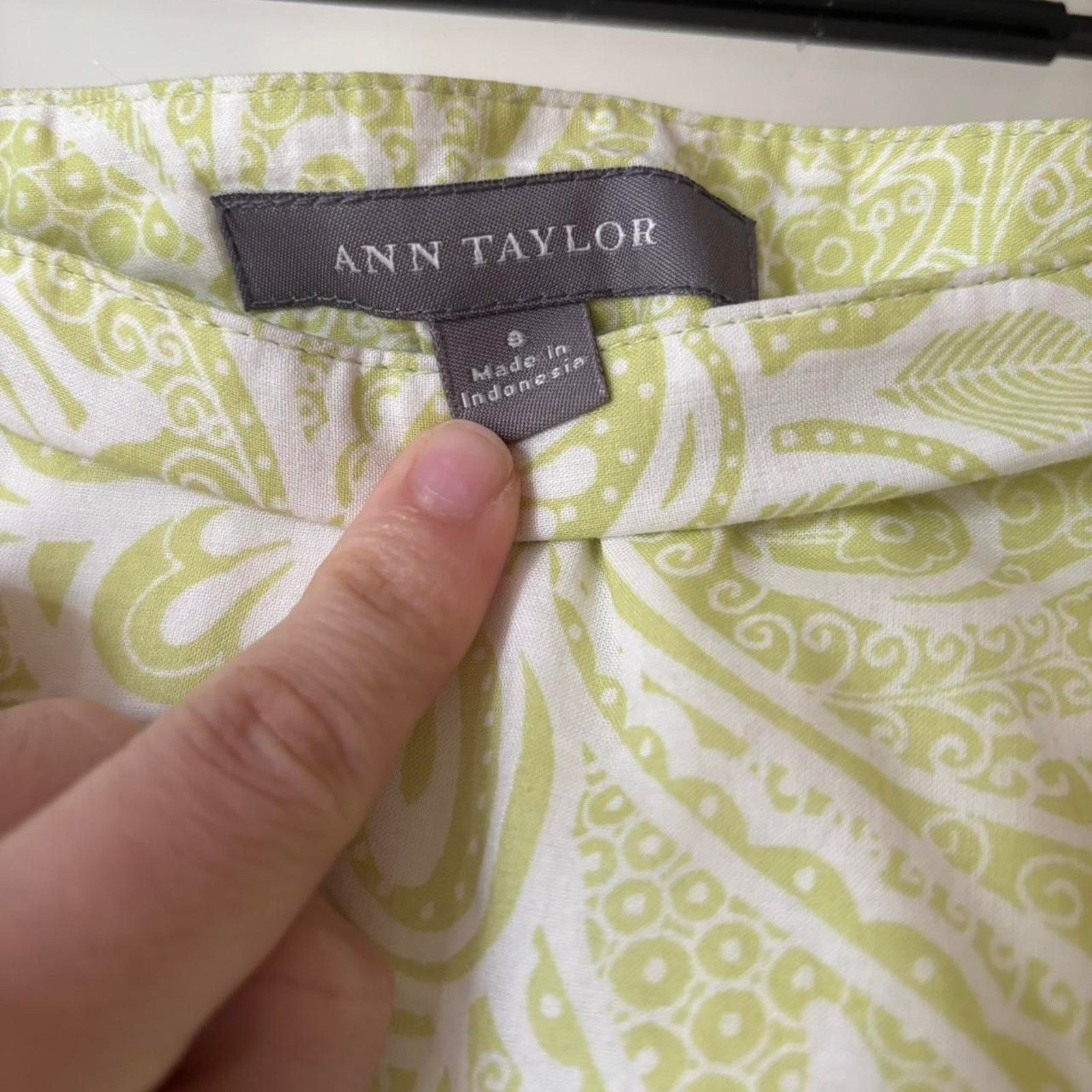 Ann Taylor Vintage Ann Taylor Green Paisley Cotton Skirt 8 Size 30" / US 8 / IT 44 - 5 Thumbnail