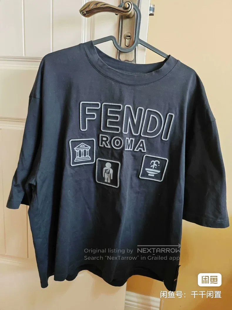 Fendi Fendi Logo Printed Knit Short Sleeve Size US M / EU 48-50 / 2 - 1 Thumbnail