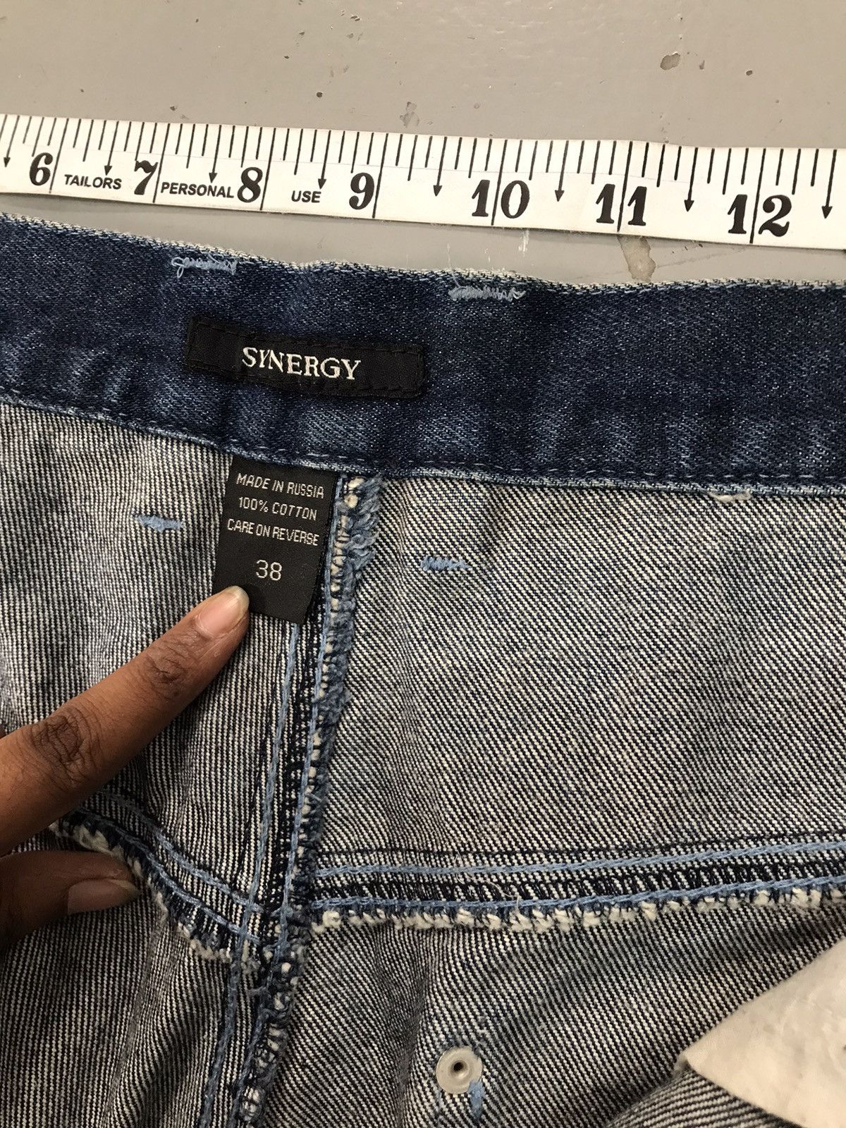 Vintage Vintage synergy patchwork dusty denim short Size US 36 / EU 52 - 8 Thumbnail