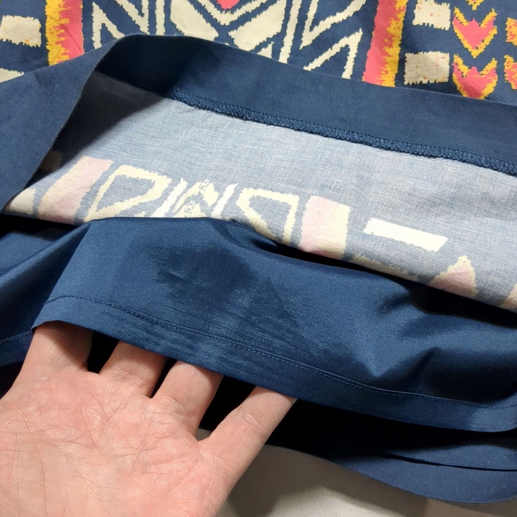 Adrianna Papell Adrianna Papell Women Geometric Tribal Print Sheath Dress Navy Blue Pink Size 12 Size XL / US 12-14 / IT 48-50 - 7 Thumbnail