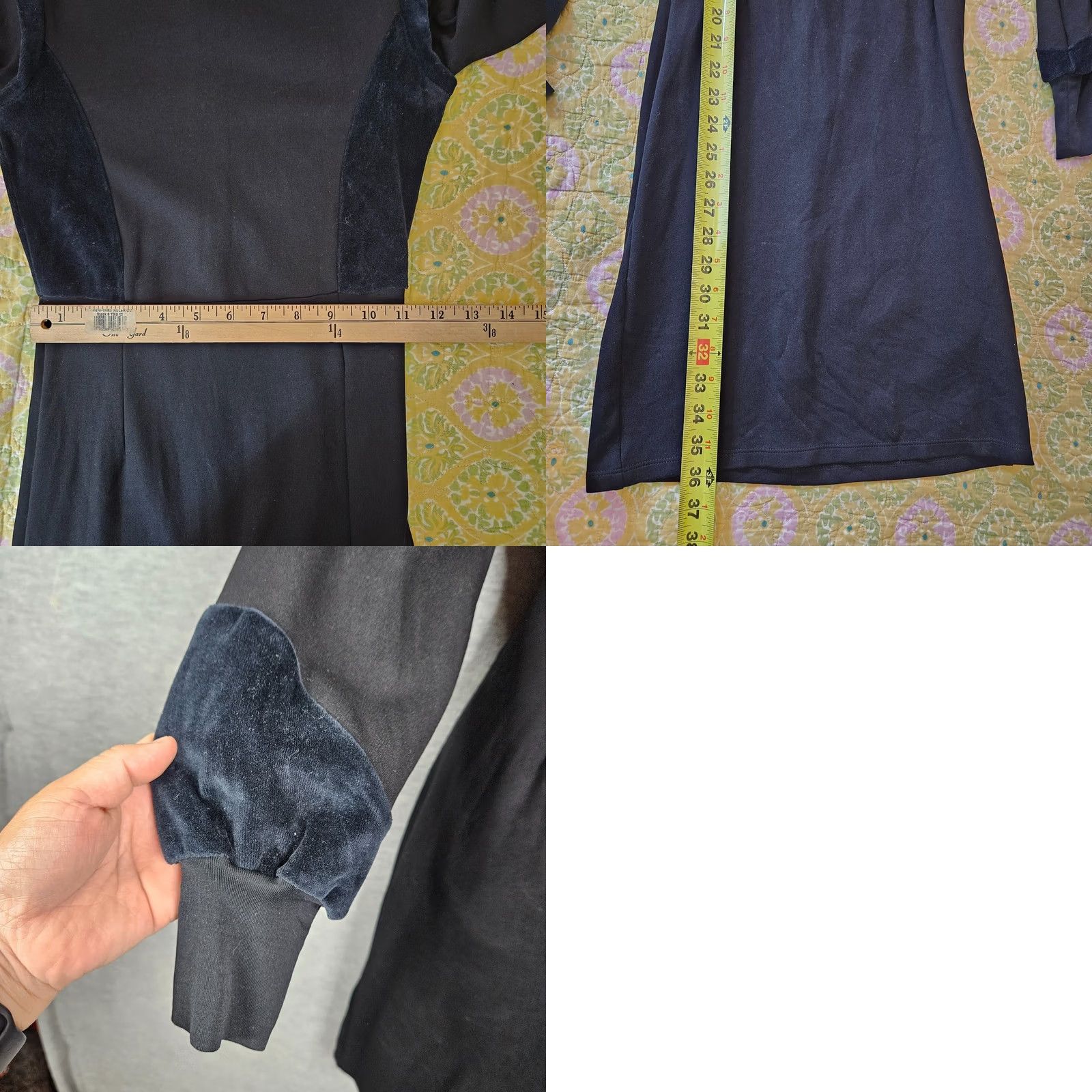 Reiss Reiss Juniors Women’s Lulu Velvet Panel Ponte Sheath Long Sleeve Dress Size 2 Navy/Black Size XS / US 0-2 / IT 36-38 - 8 Thumbnail