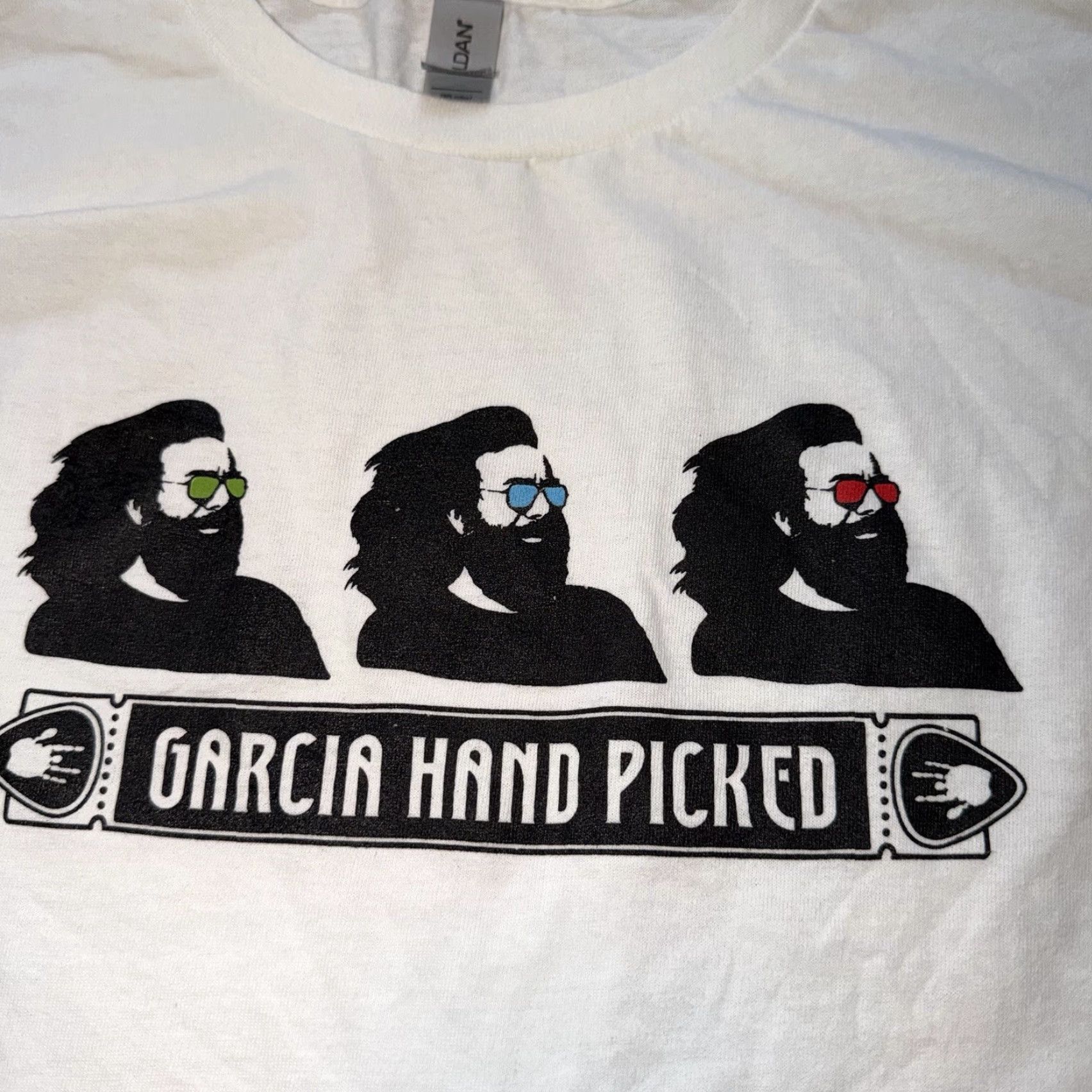 Vintage Jerry Garcia Hand Picked T Shirt Mens XL Medical Cannabis Graphic Print White Cotton Crew Neck Short Sleeve Vintage No Size US XL / EU 56 / 4 - 2 Thumbnail