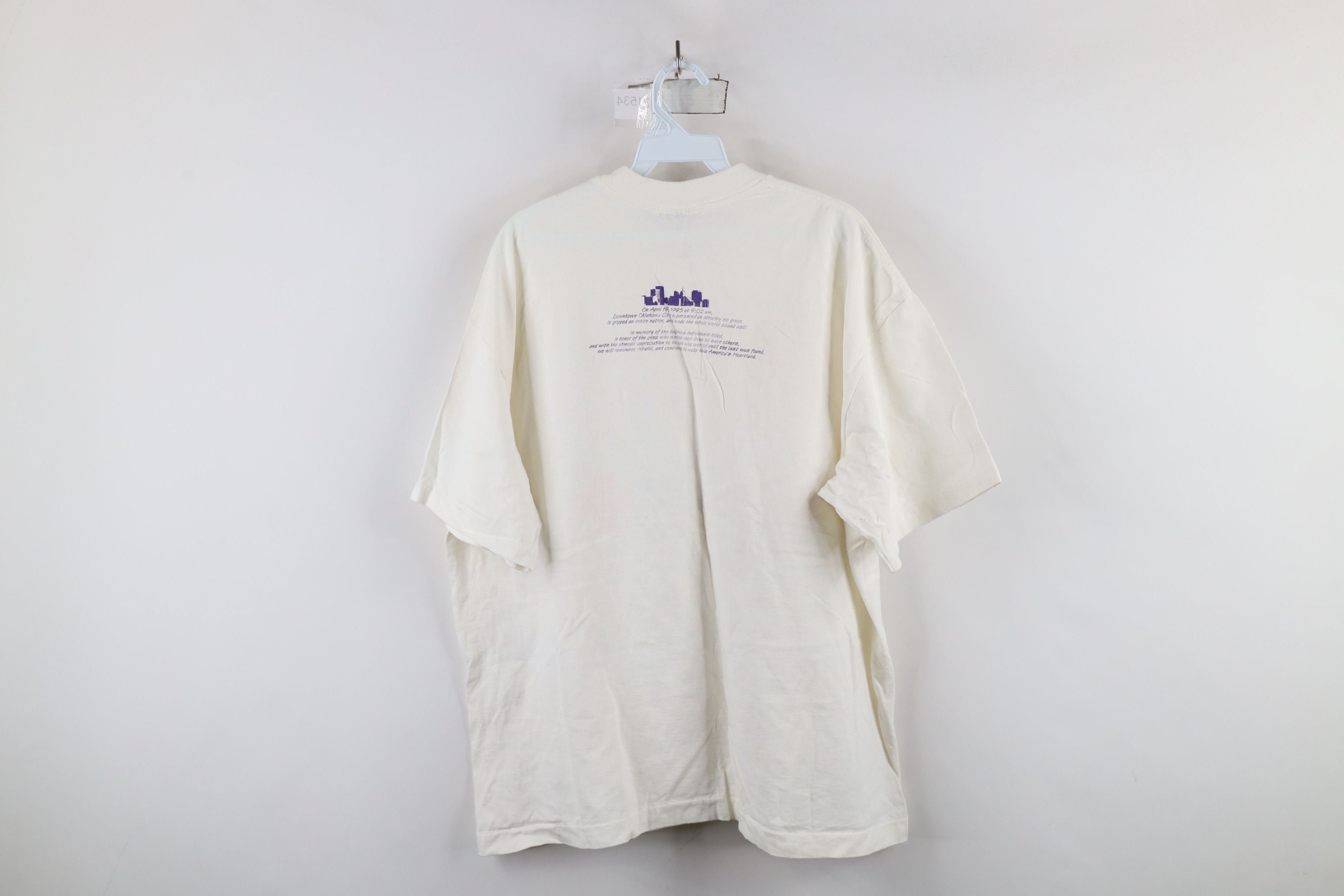Vintage Vintage 90s Oklahoma City Bombing Short Sleeve T-Shirt USA Size US XXL / EU 58 / 5 - 12 Thumbnail