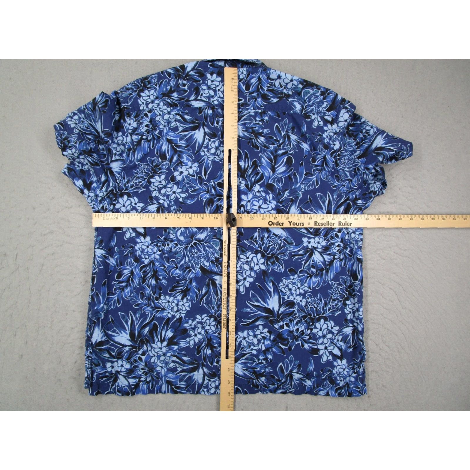 Flint And Tinder Flint and Tinder Shirt Mens XL Blue Floral Linen Cotton Hawaiian Button Up Size US XL / EU 56 / 4 - 5 Thumbnail