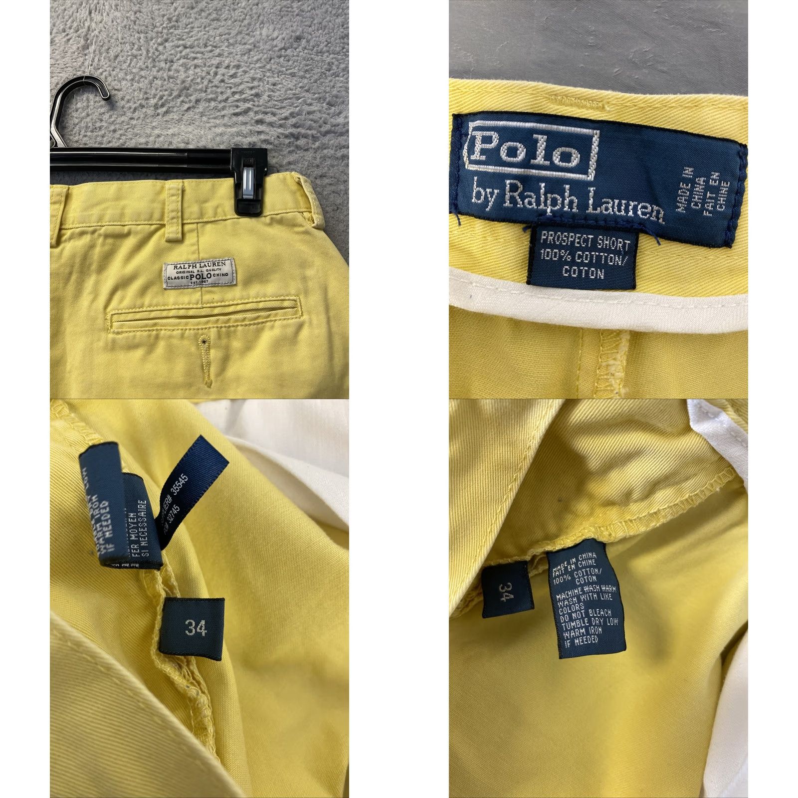 Polo Ralph Lauren Polo Ralph Lauren Shorts Bermuda 34 Yellow 100% Cotton Button Mens Beach Spring Chino Regular 34 Size 24" / US 00 / IT 34 - 8 Thumbnail