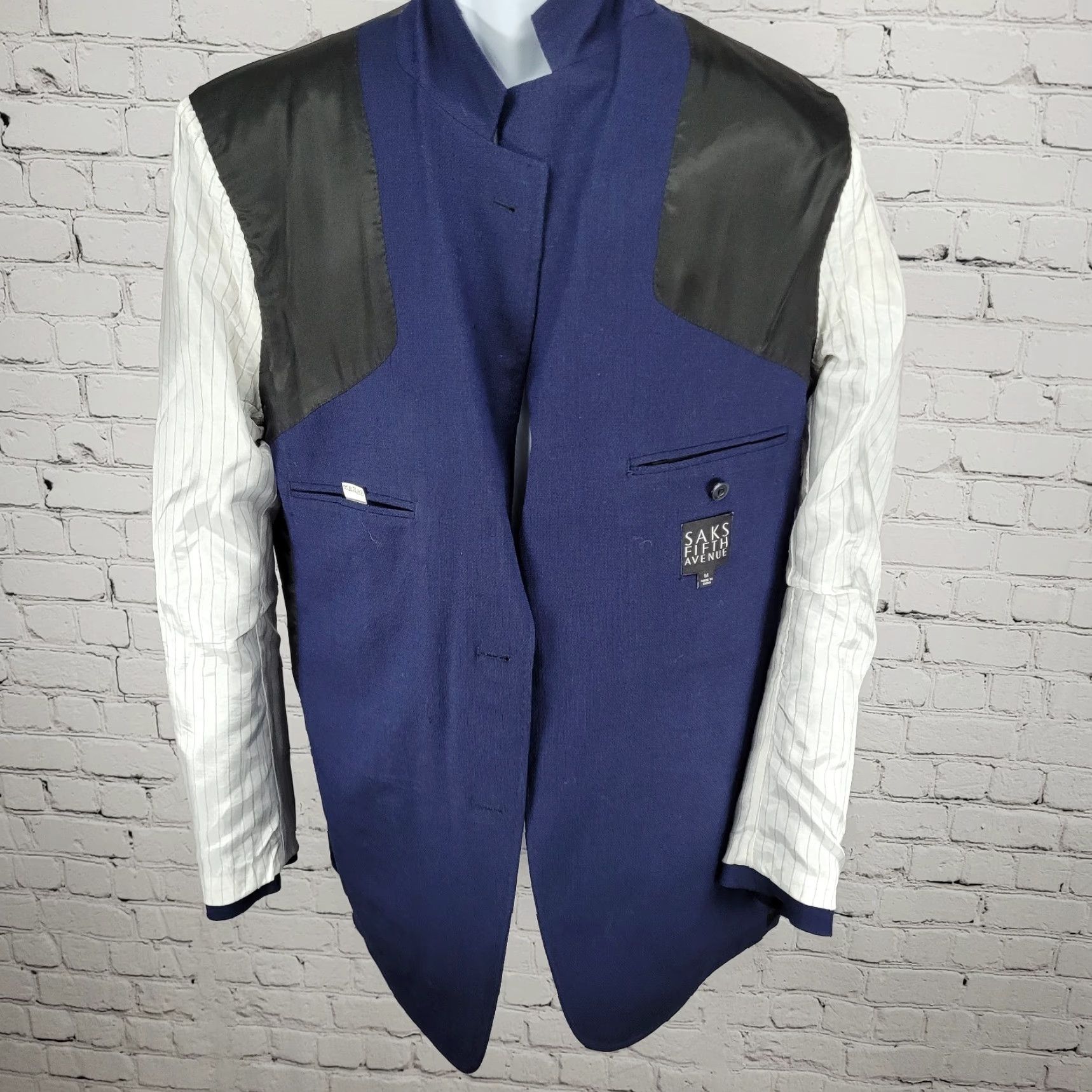 Saks Fifth Avenue Saks Fifth Avenue Blue Wool 2 Button Notch Blazer Sport Coat M Size 40R - 6 Thumbnail