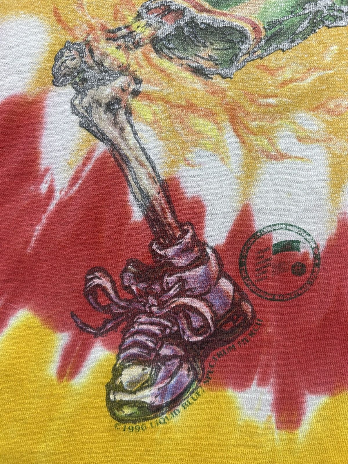 Vintage Vintage 90s Grateful Dead Lithuania Thrashed Tee Liquid Blue Size US XL / EU 56 / 4 - 4 Thumbnail