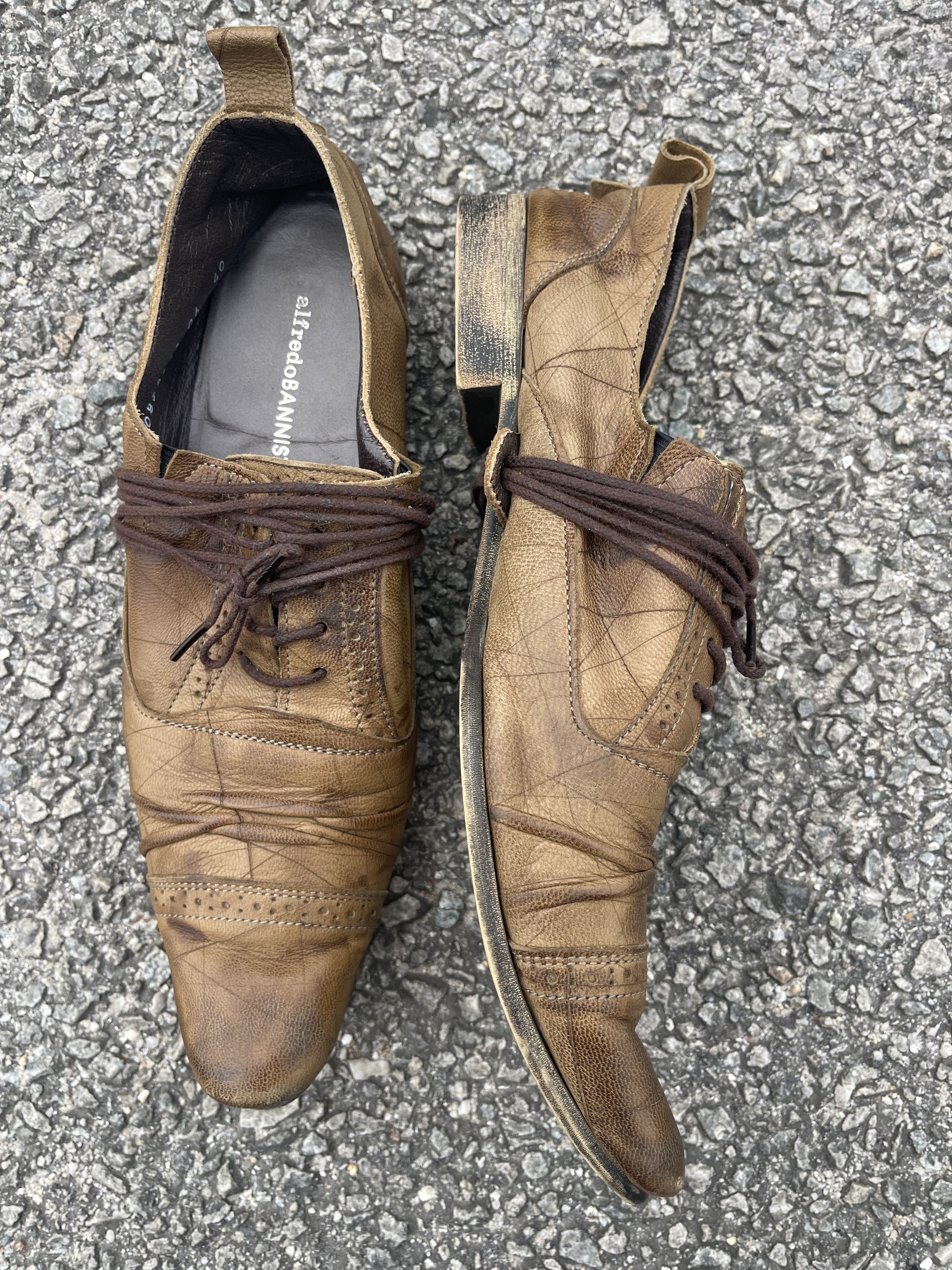 Alfredo Bannister RARE Alfredo BANNISTER Brown Leather Shoes Vtg Patina Derby Size US 7 / EU 40 - 1 Thumbnail