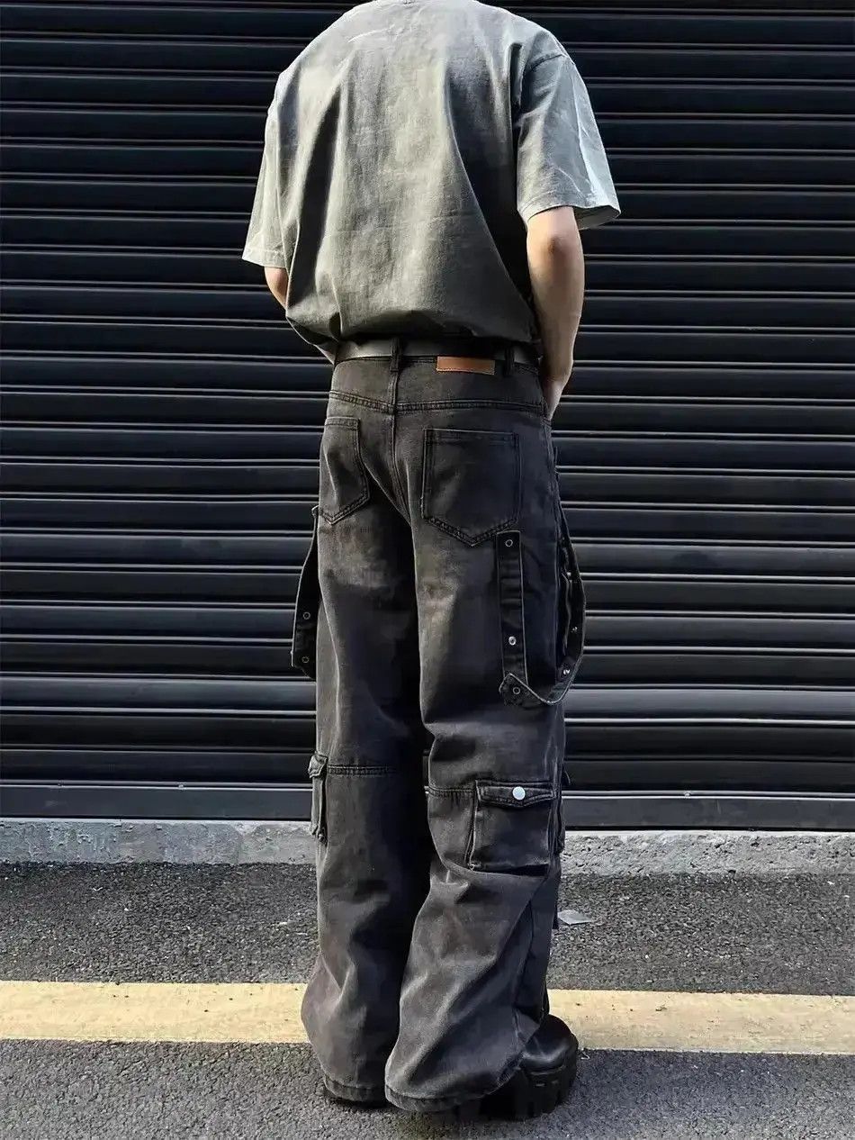 Japanese Brand Retro large pocket wide leg jeans Size US 32 / EU 48 - 4 Thumbnail