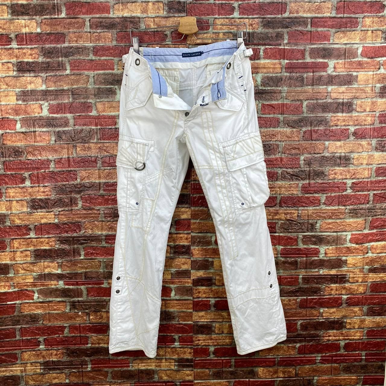 Polo Ralph Lauren Polo Ralph Lauren Off-White Utility Technical Cargo Pants Size US 30 / EU 46 - 8 Thumbnail
