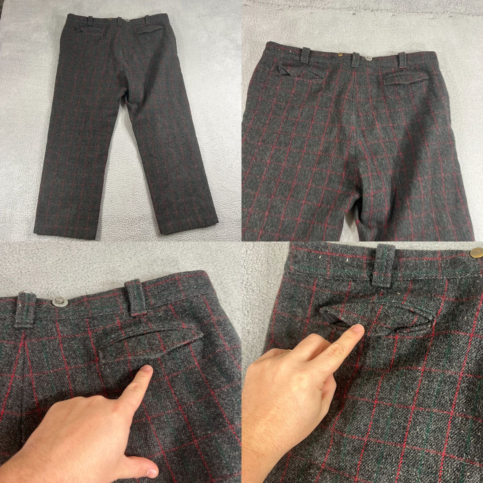 Vintage VINTAGE LL Bean Pants Mens Heavyweight Wool Plaid Hunting Outdoor VTG 47x30" Size US 34 / EU 50 - 9 Thumbnail