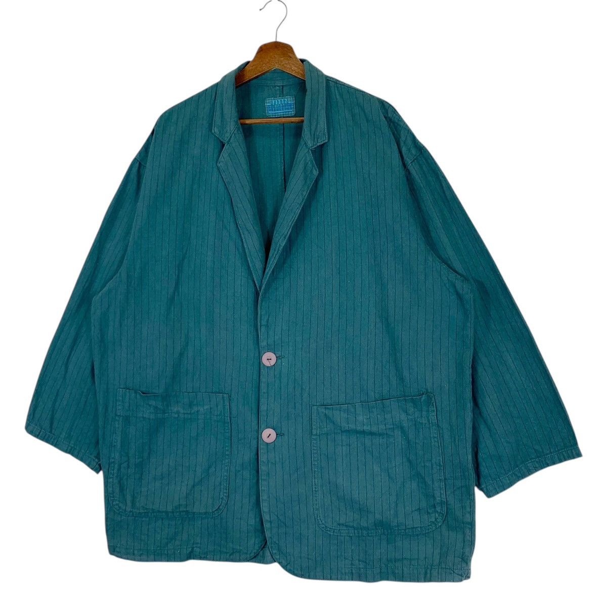 Japanese Brand Vintage Fittz Super Studio Stripe Button Jacket Size US L / EU 52-54 / 3 - 3 Thumbnail