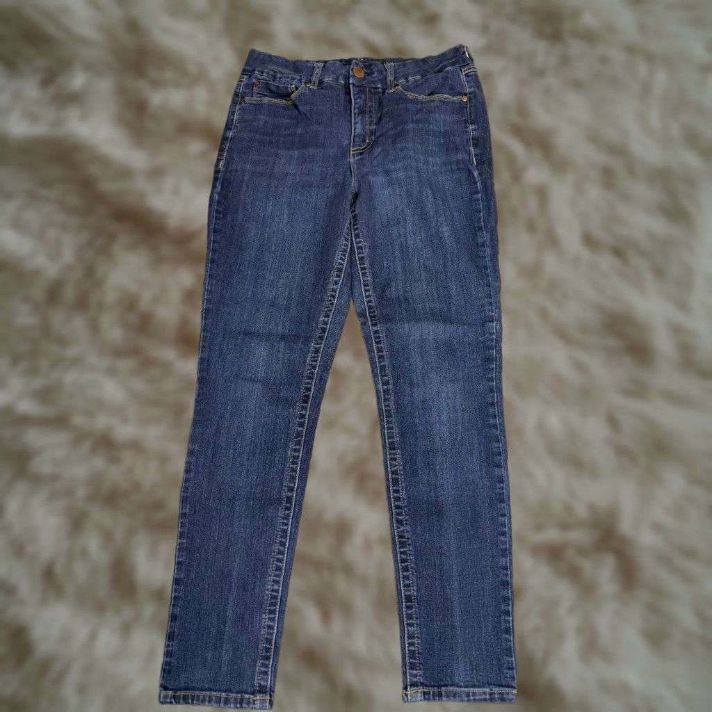 Vintage Seven7 Women's Blue Slim Jeans Ankle High Rise Stretch Cotton Blend Sz 12 Size 34" / US 12 / IT 48 - 1 Thumbnail
