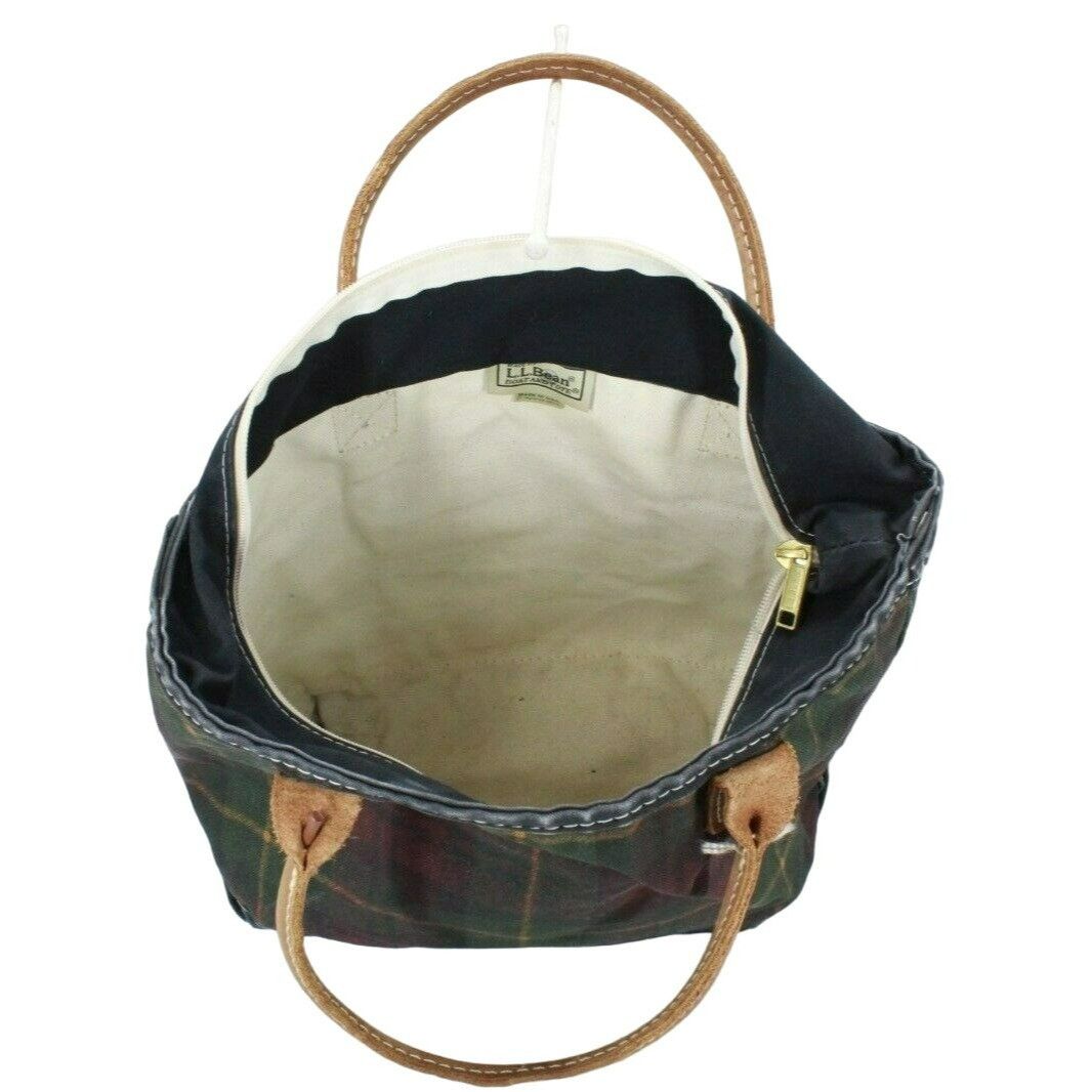 L.L. Bean LL Bean Boat & Tote Plaid Handle Zip Top Tote Shoulder Bag