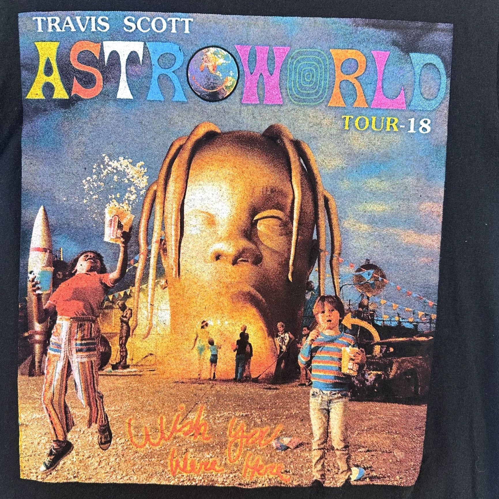 Delta Travis Scott Astroworld Shirt Mens Small Black Tour 2018 Wish You Were Here Tee Size US S / EU 44-46 / 1 - 3 Thumbnail