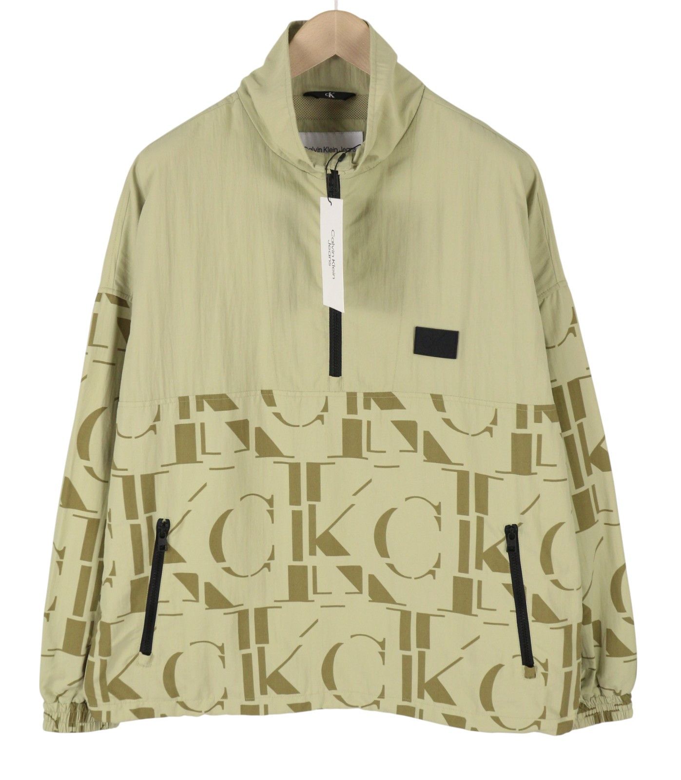 MIX MEDIA POPOVER M Green Half Zip Logo Anorak 87428