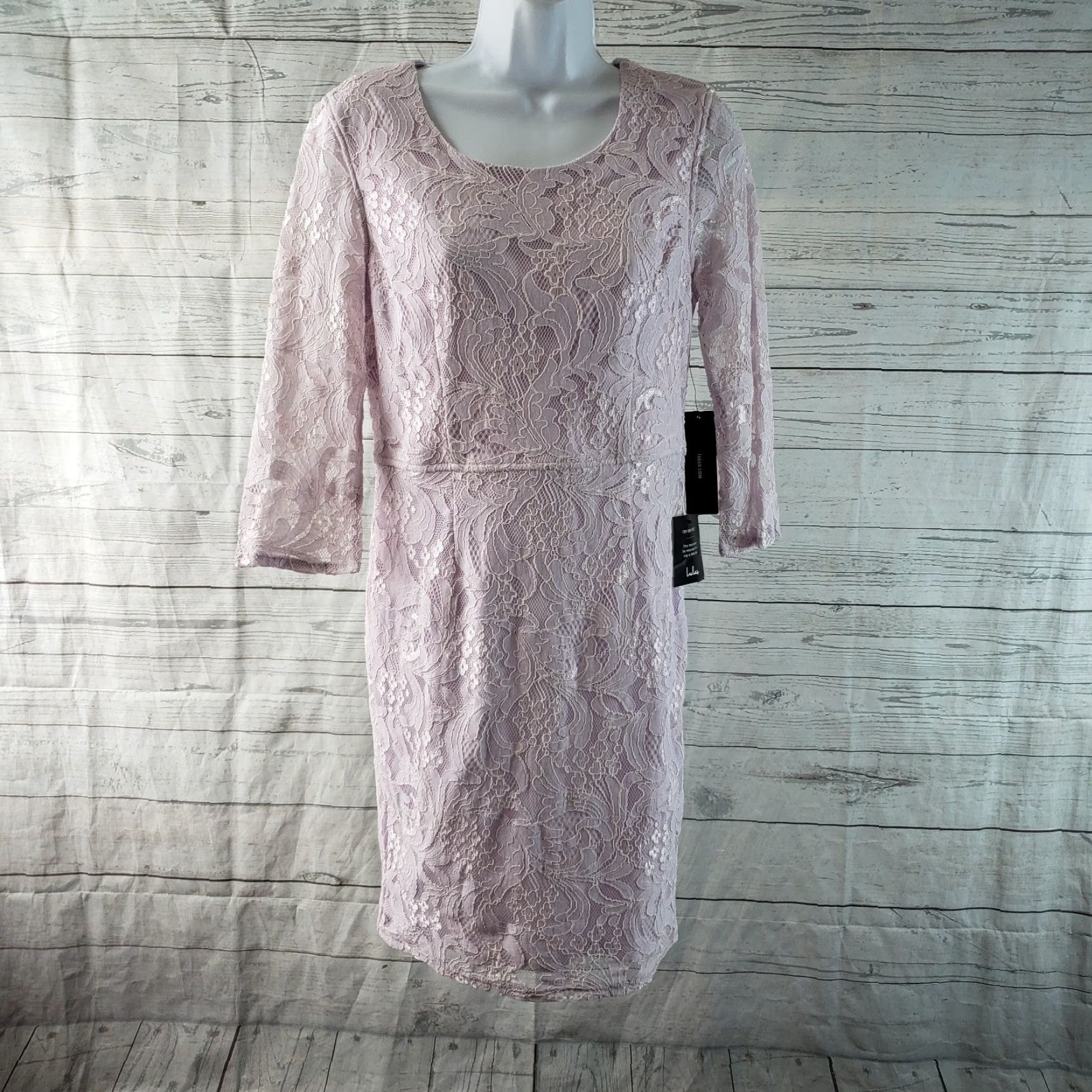 Lulus Lulus Women's All For You Lavender Lace Dress 3/4 Sleeve Medium Dress Lace Short Sleeve Womens Size M / US 6-8 / IT 42-44 - 2 Thumbnail