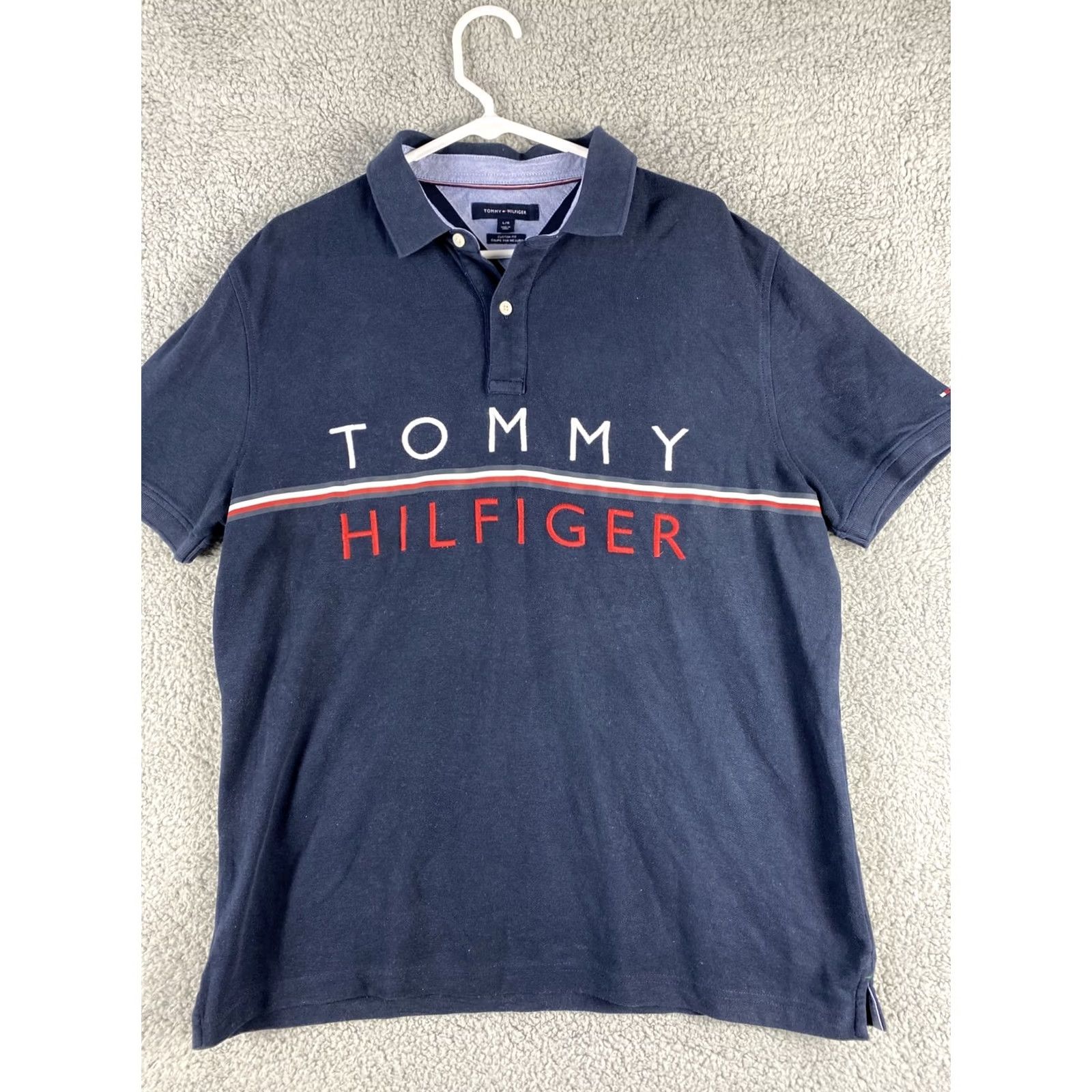 Tommy Hilfiger Tommy Hilfiger Polo Shirt Mens Size L Blue Logo Size US L / EU 52-54 / 3 - 2 Thumbnail