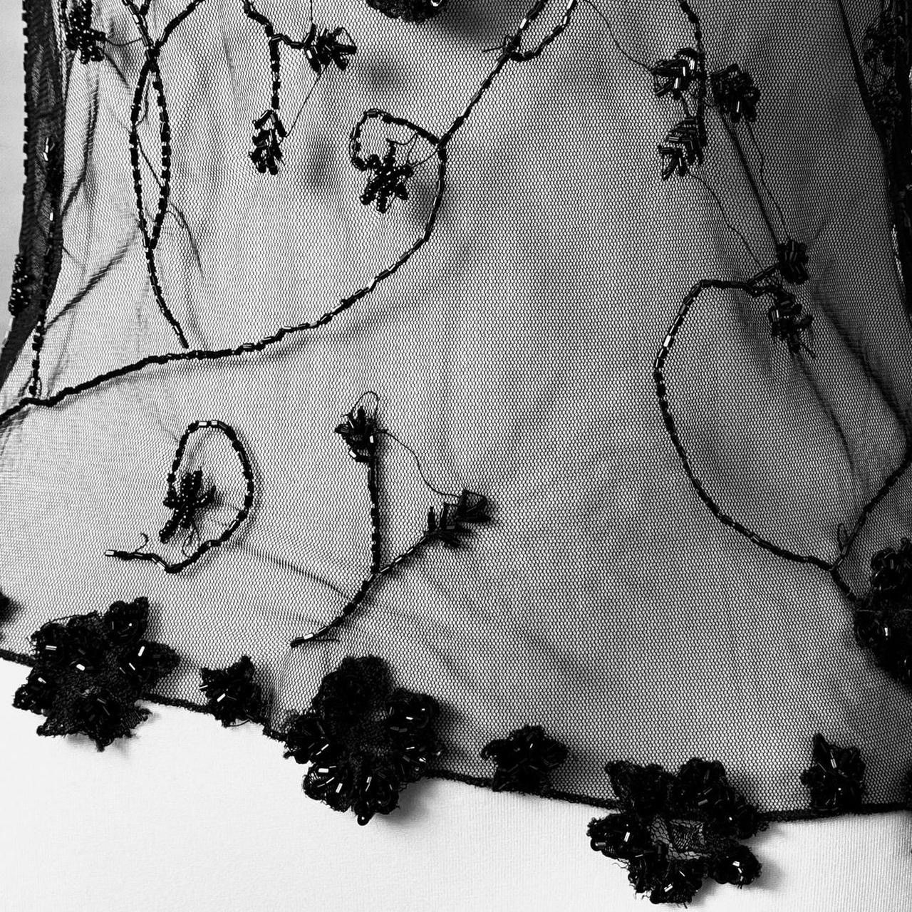 Vintage Unique gothic avant-garde blouse with embroidered beads Size S / US 4 / IT 40 - 2 Thumbnail