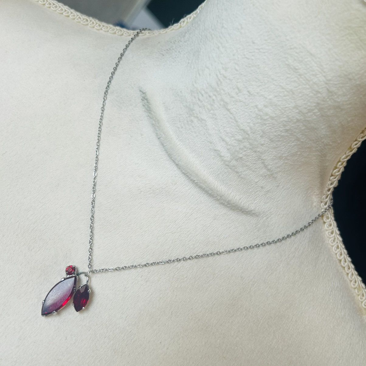 Handmade Handcrafted vintage red glass pendant on chain necklace Size ONE SIZE - 2 Thumbnail