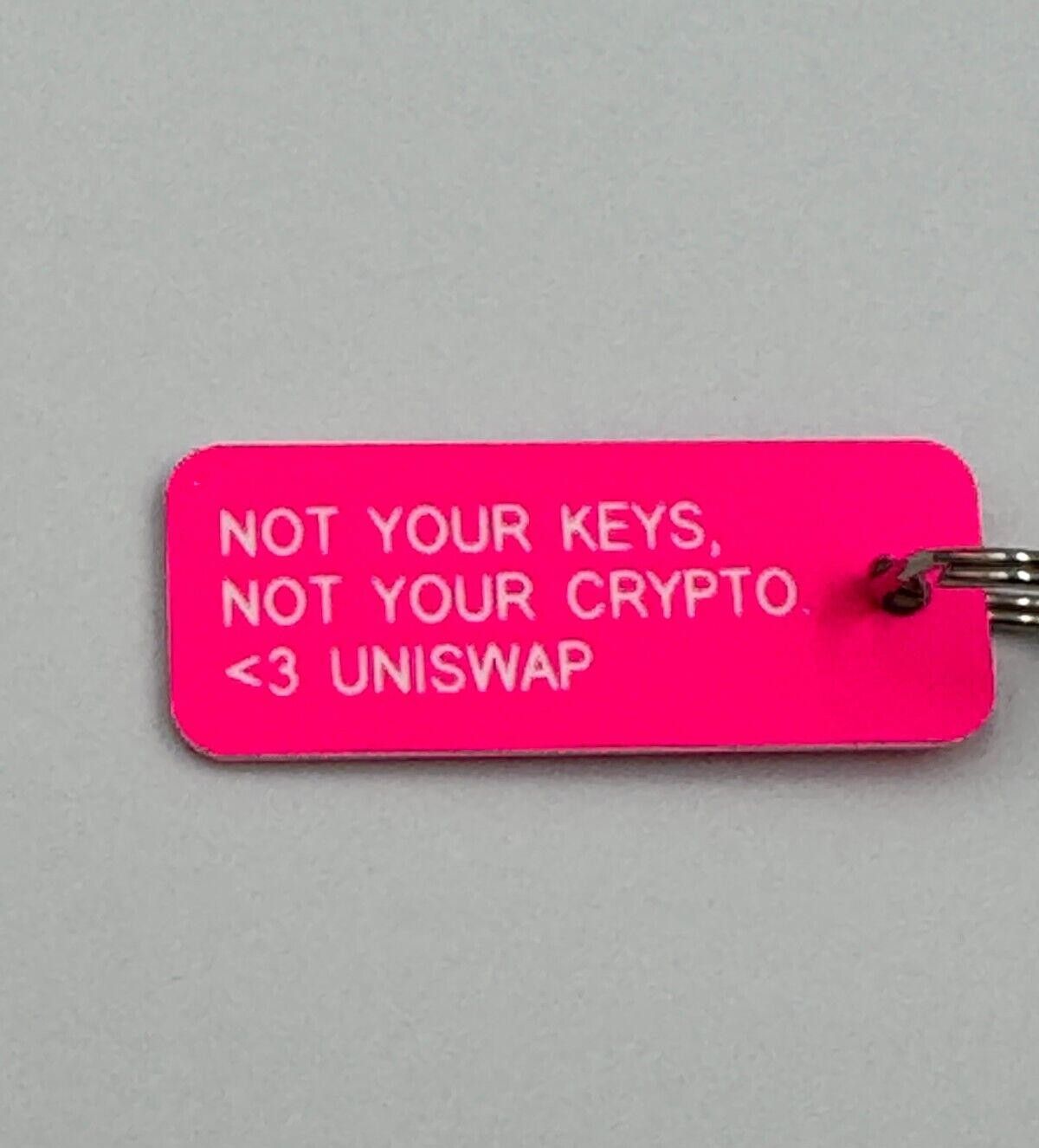 Other UNISWAP $UNI KEYCHAIN " NOT YOUR KEYS NOT YOUR COINS 3" Size ONE SIZE - 2 Thumbnail