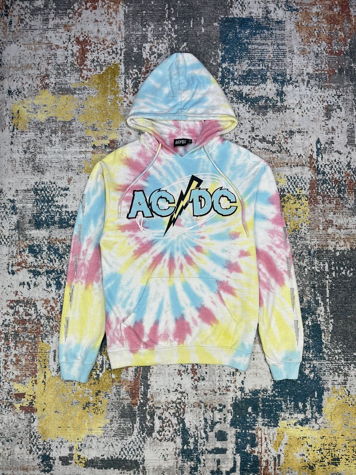 AC/DC AC DC Thunder Sleeve Tie Dye Pull Over hoodies Size US S / EU 44-46 / 1 - 1 Thumbnail