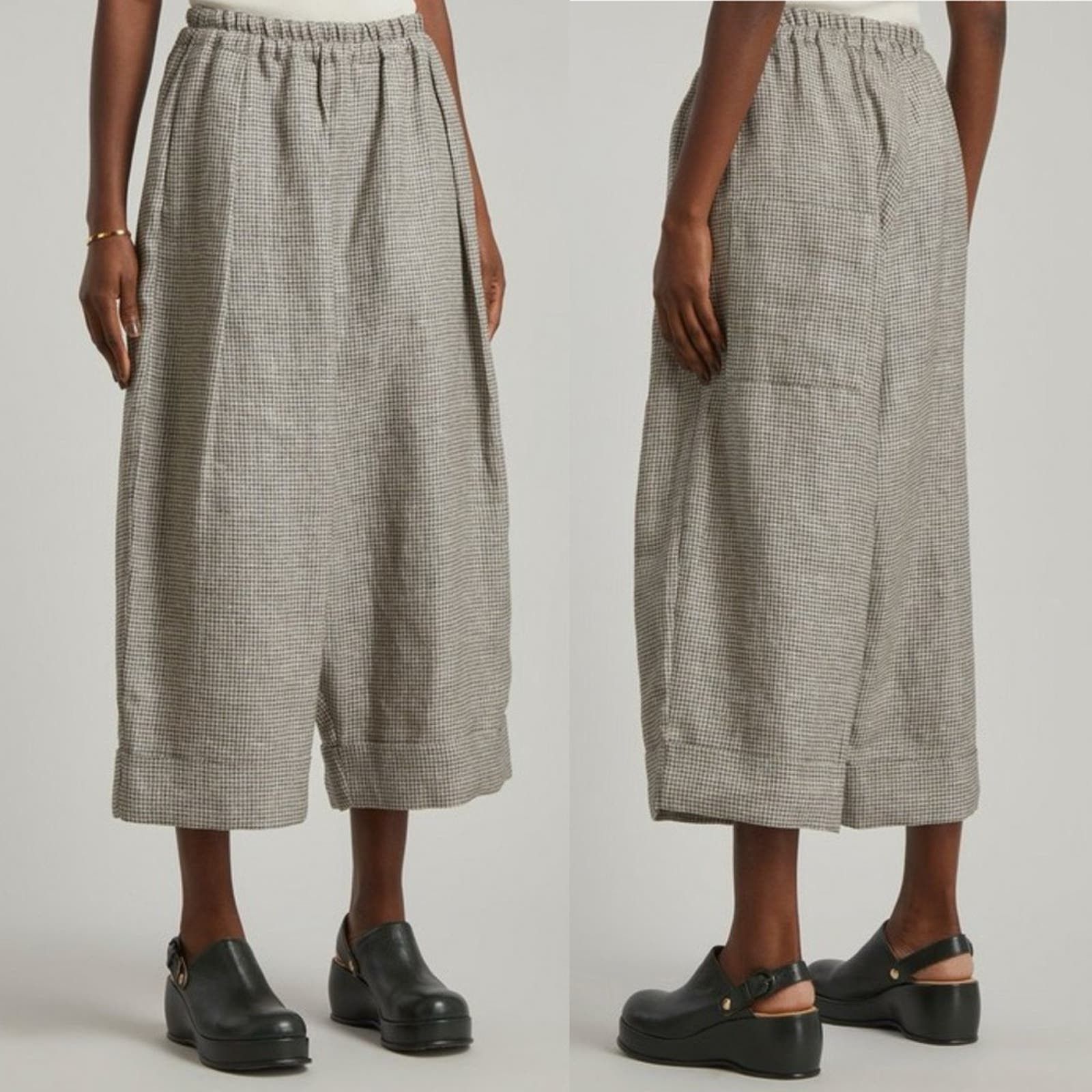 image of Toogood The Baker Trousers British Spun Houndstooth Cloth Xs in Grey, Women's (Size 26)