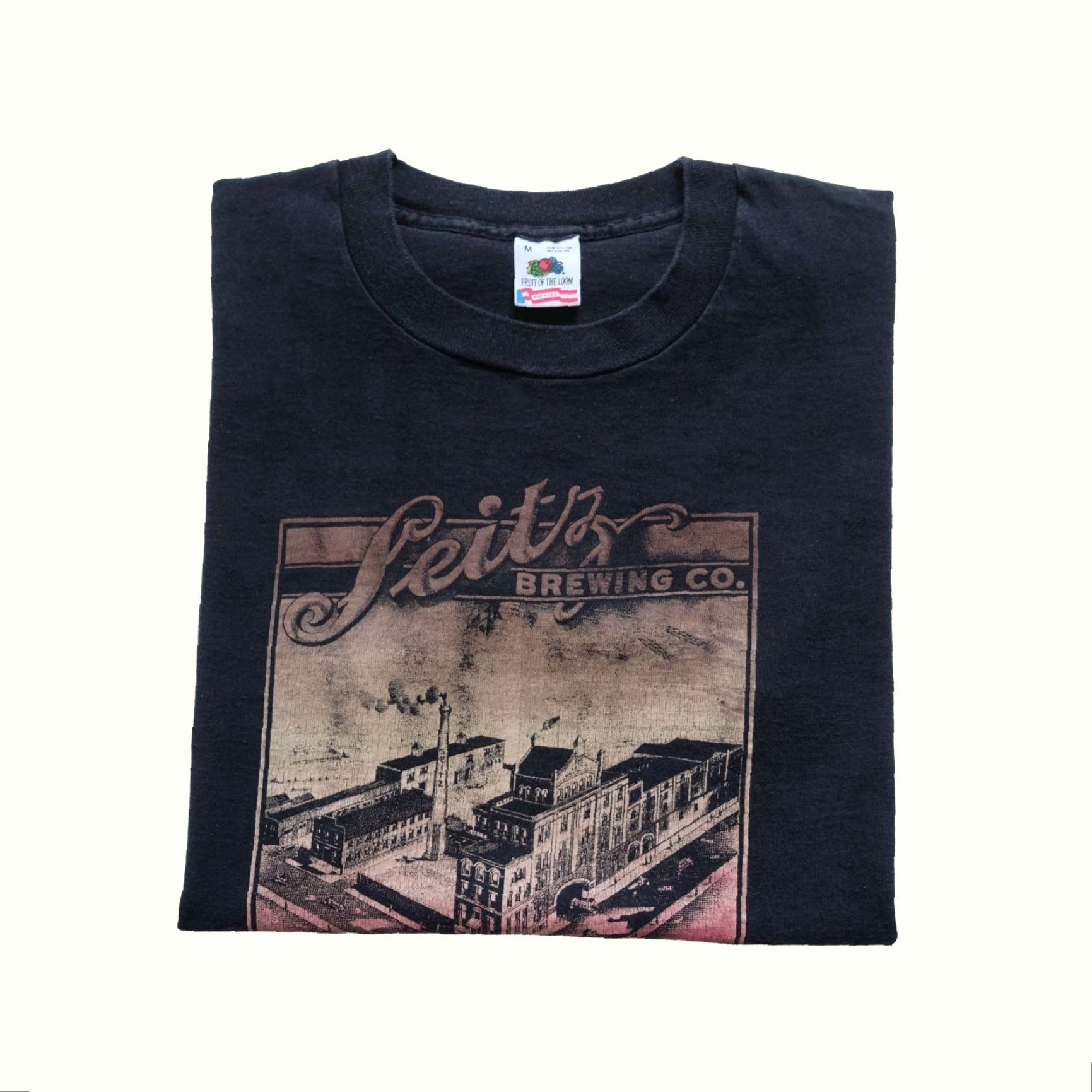 Fruit Of The Loom VINTAGE Fruit of the Loom Beer Seitz Brewing Co Easton Black Graphic T Shirt M Men Crew Neck Short Sleeve Size US M / EU 48-50 / 2 - 2 Thumbnail