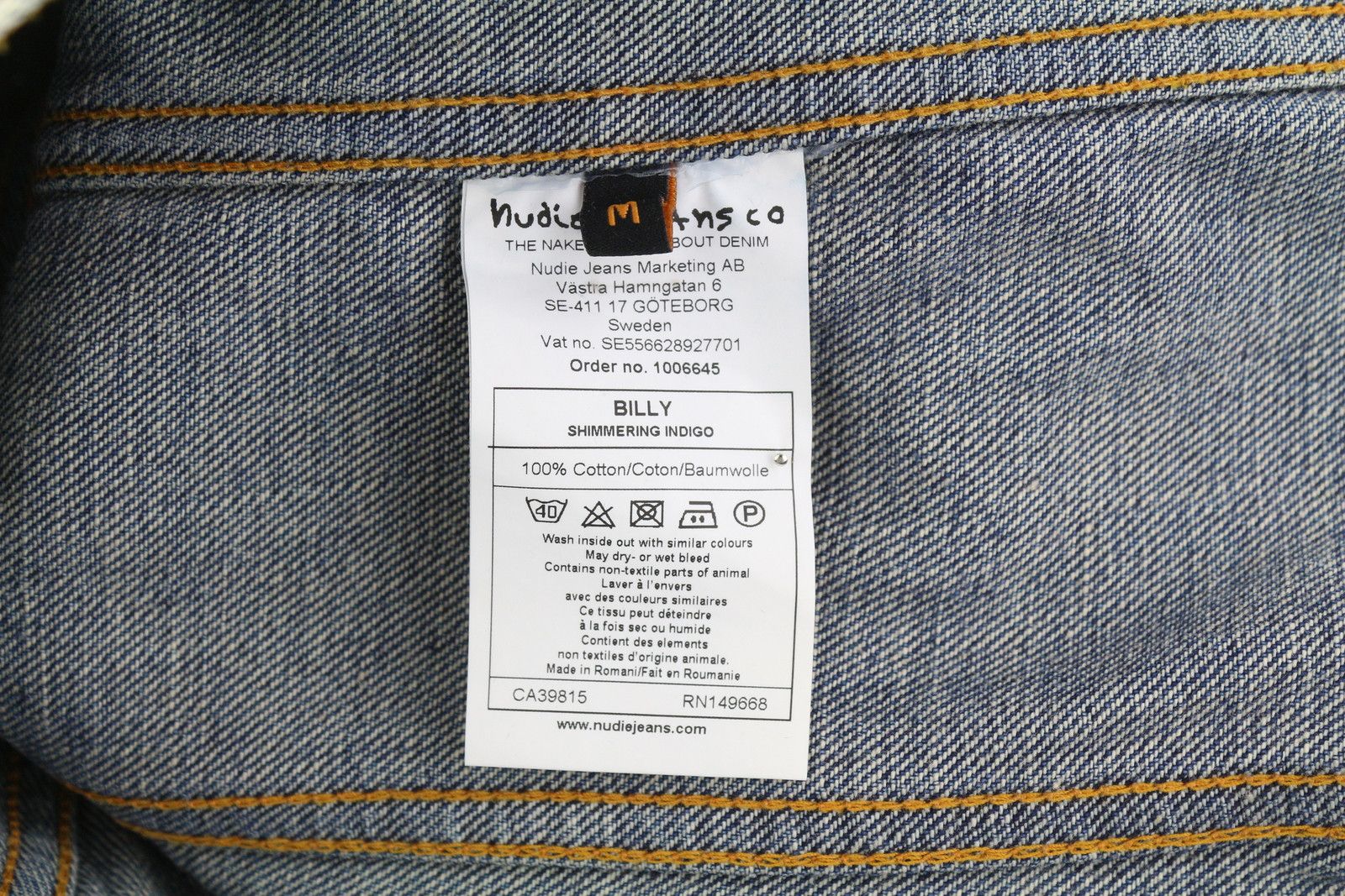 Nudie Jeans BILLY M Shimmering Indigo Distress Washed Jacket 83697 Size US M / EU 48-50 / 2 - 8 Thumbnail