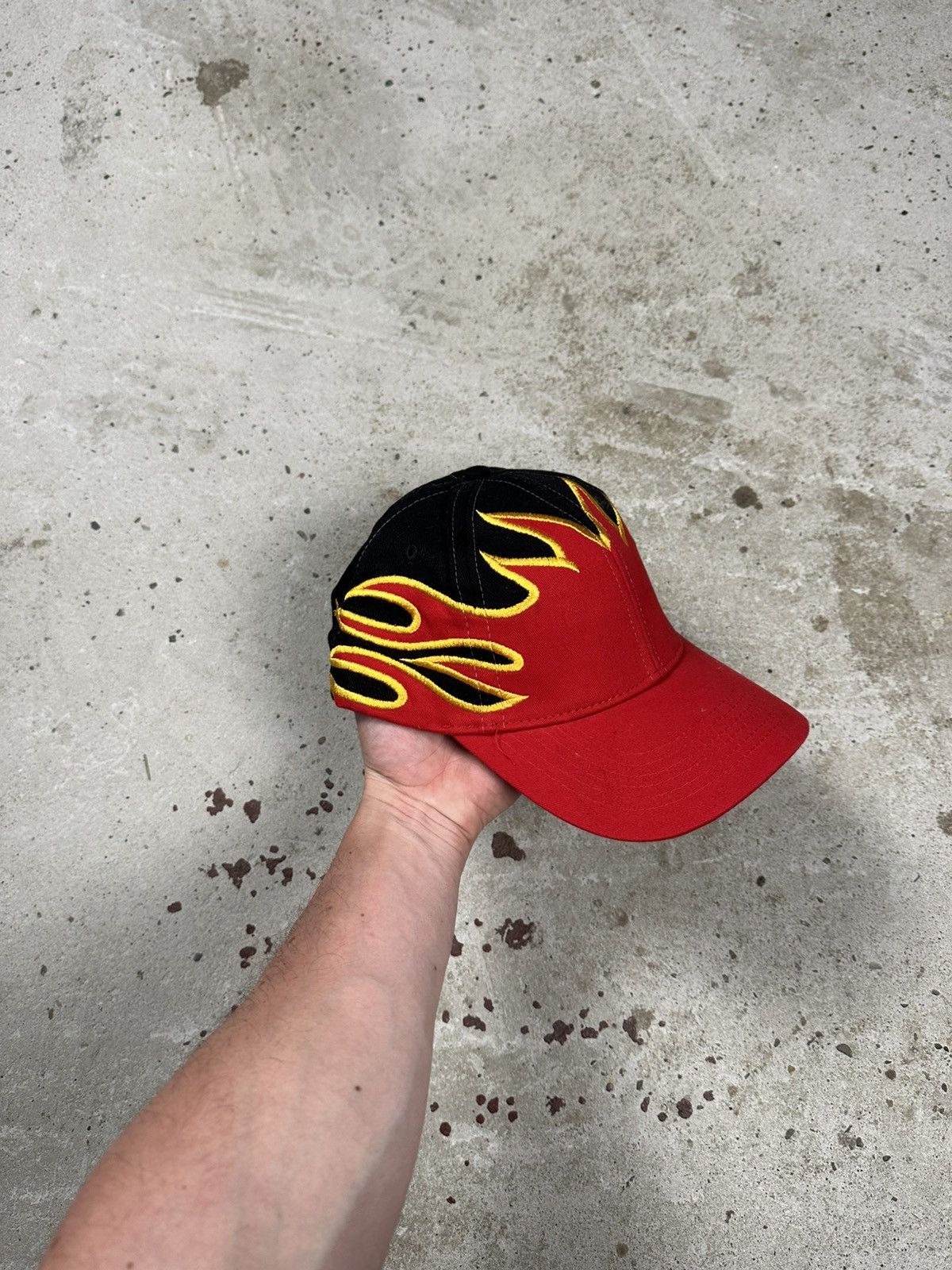 Japanese Brand Vintage Y2K Flame Red Black Racing Hat Cap Size ONE SIZE - 1 Thumbnail