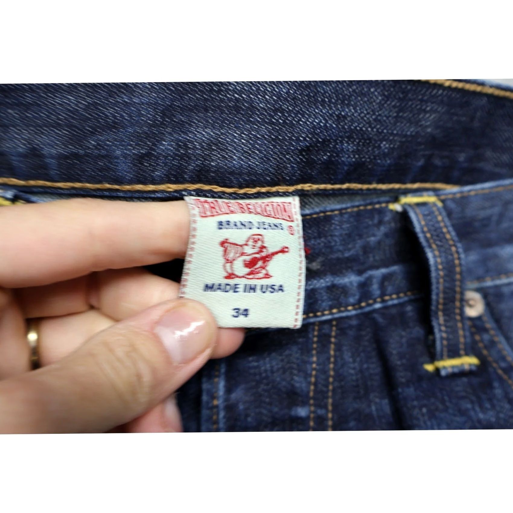 True Religion True Religion Bobby Jeans Men 34x32 Dark Denim Straight Whisker Fade USA Shirt? Size US 34 / EU 50 - 7 Thumbnail