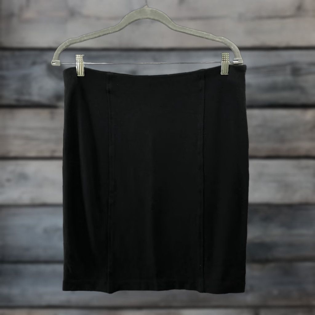Gap GAP Jersey Knit Pencil Skirt - Womens L - Black - Knee Length - Side Zip - Stretchy Workwear Size L / US 10 / IT 46 - 1 Thumbnail