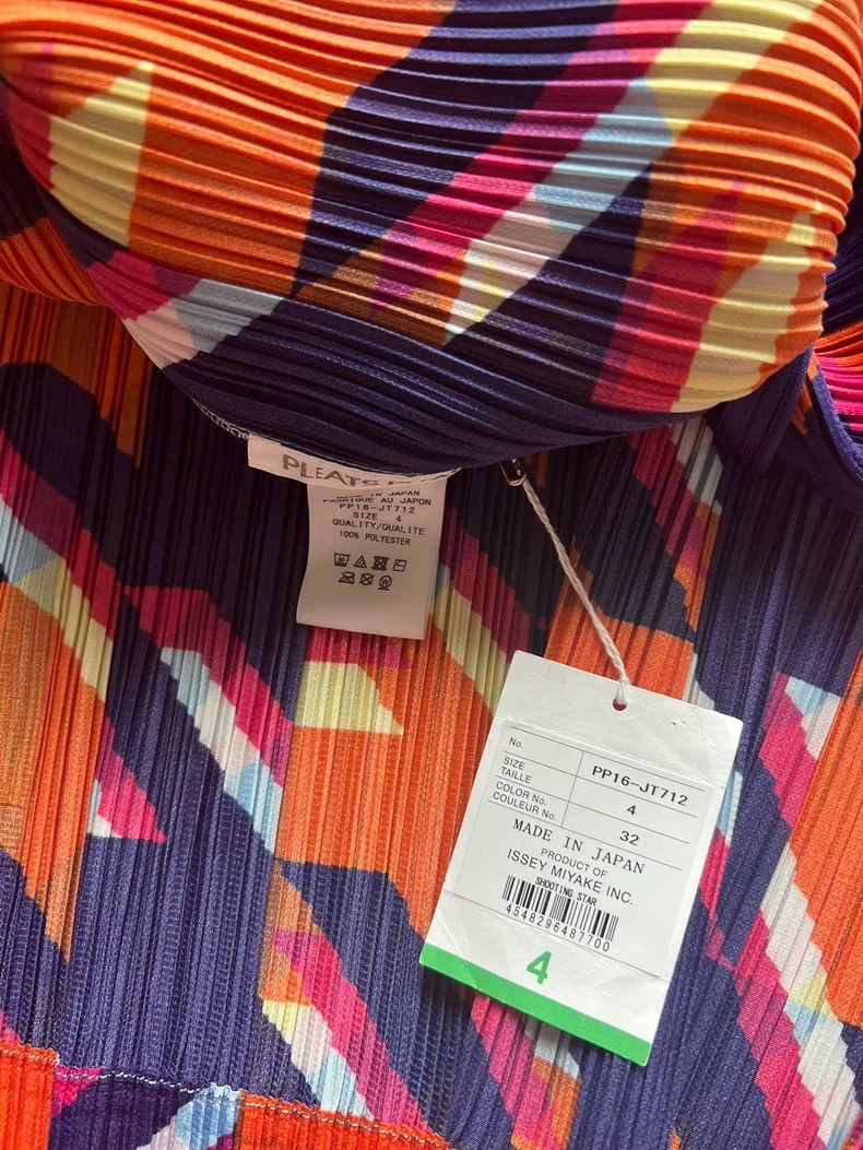 Issey Miyake Issey Miyake size:4 Yellow and purple pleated short-sleeve Size S / US 4 / IT 40 - 5 Thumbnail