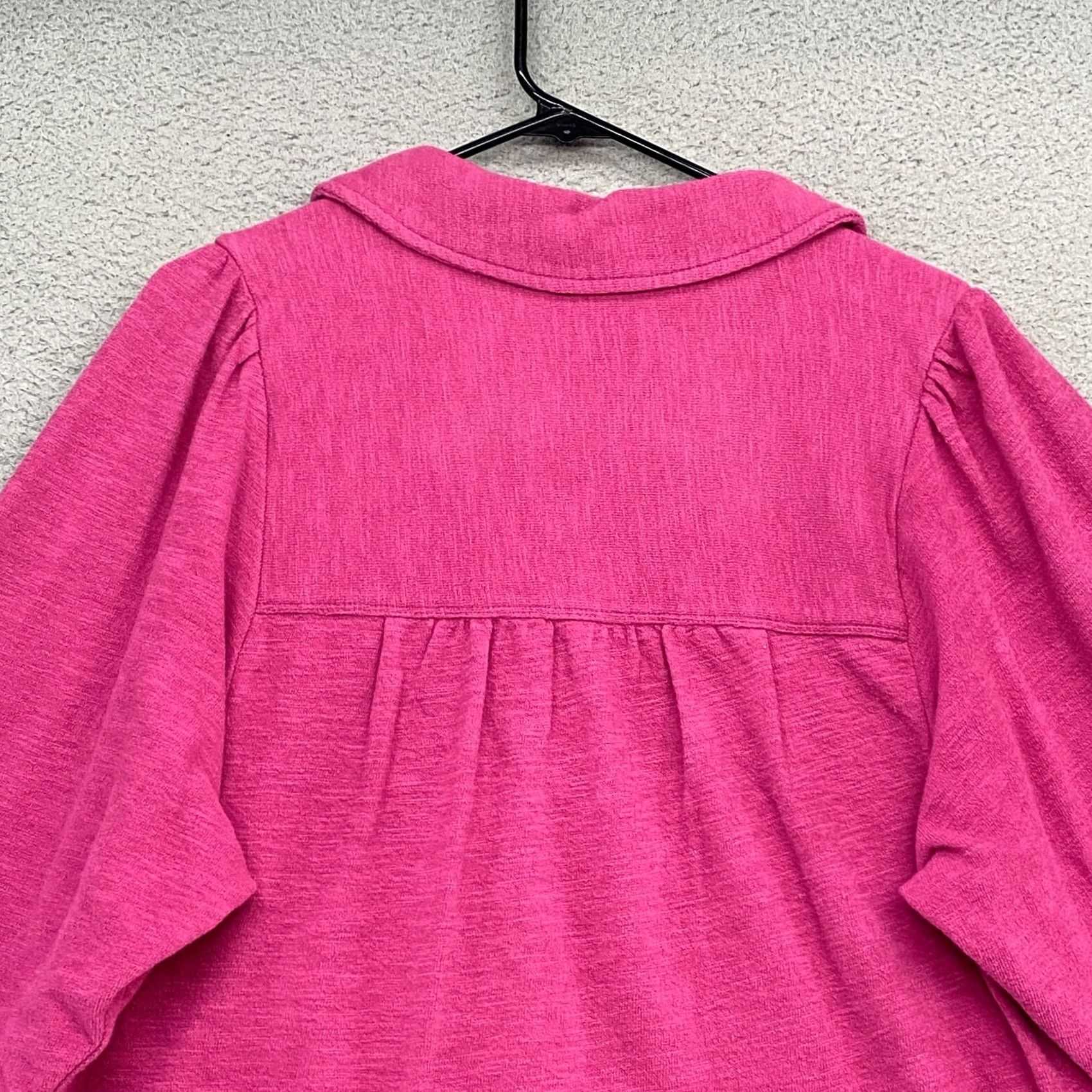 Vintage Pilcro Boxy Puff Sleeve Henley Top Womens Medium Pink Terry Cropped Oversized Relaxed Vince? Size M / US 6-8 / IT 42-44 - 7 Thumbnail