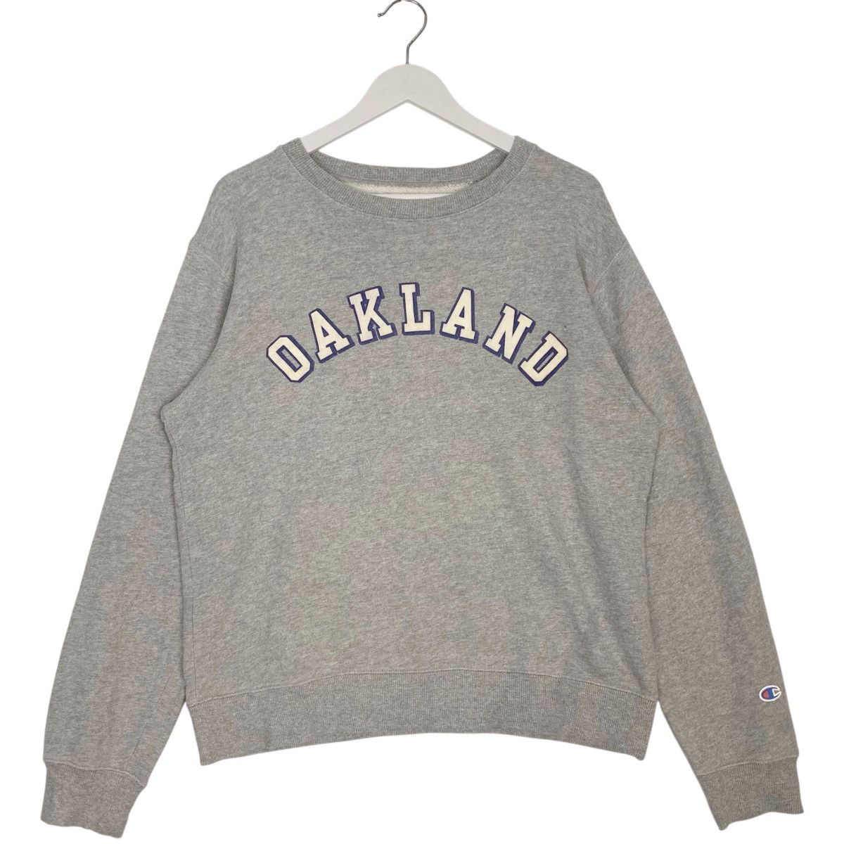 Vintage Vintage Champion Oakland Sweatshirt Crewneck Grey Big Logo Size US M / EU 48-50 / 2 - 1 Thumbnail