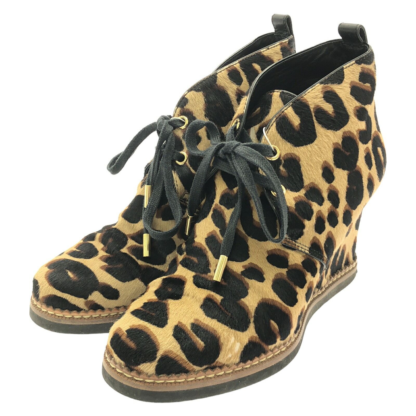 Louis Vuitton Louis Vuitton Leopard Print Pony Hair Boots Natural Material Shoes in Brown, Women's