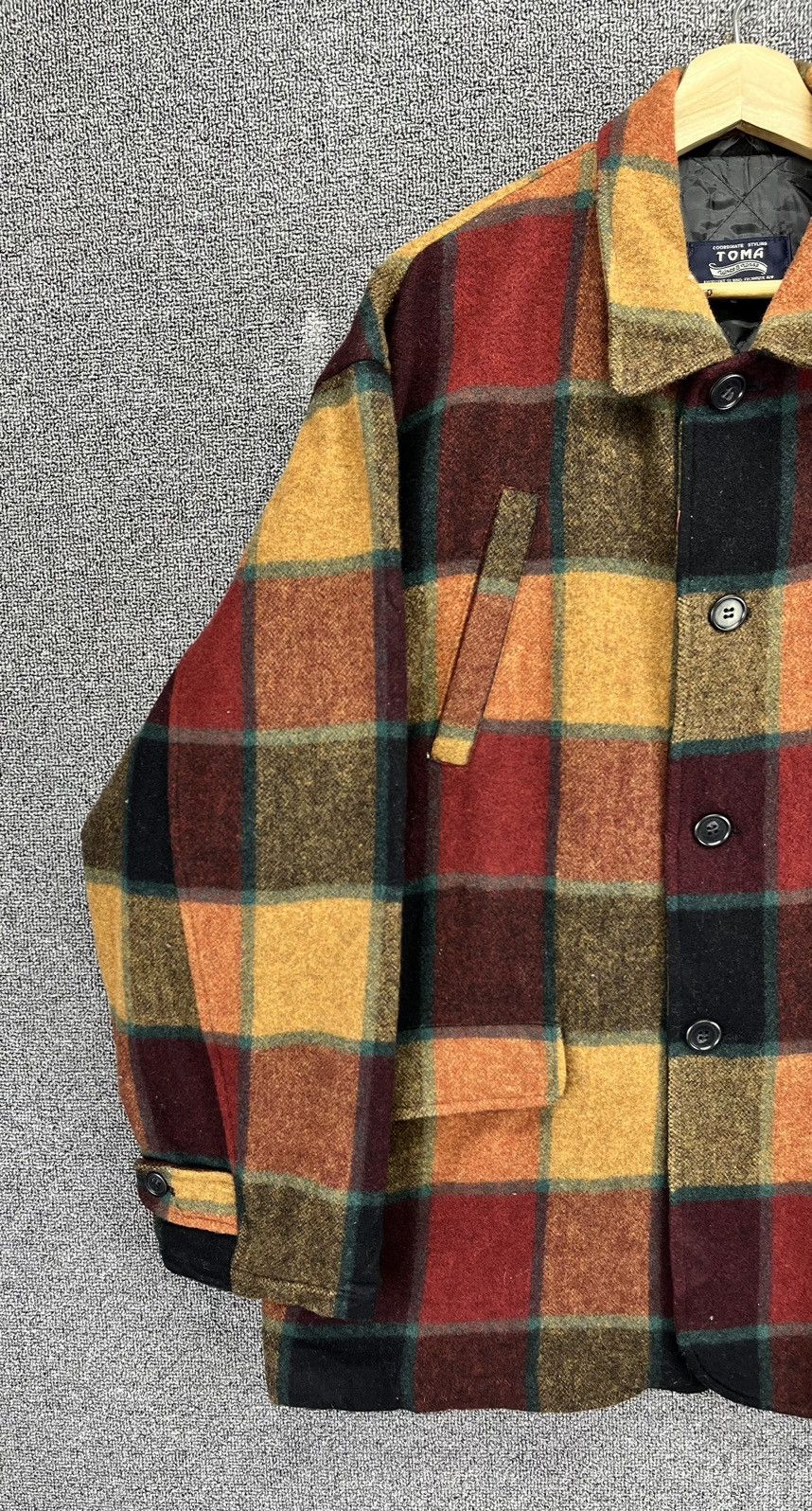 Japanese Brand Vintage Toma Shadow Plaid Button Up Jacket Size US M / EU 48-50 / 2 - 3 Thumbnail