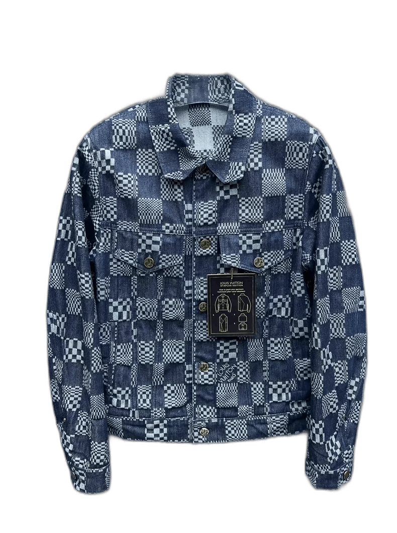 Louis Vuitton Louis Vuitton Black Checkered Denim Jacket Size US L / EU 52-54 / 3 - 1 Thumbnail